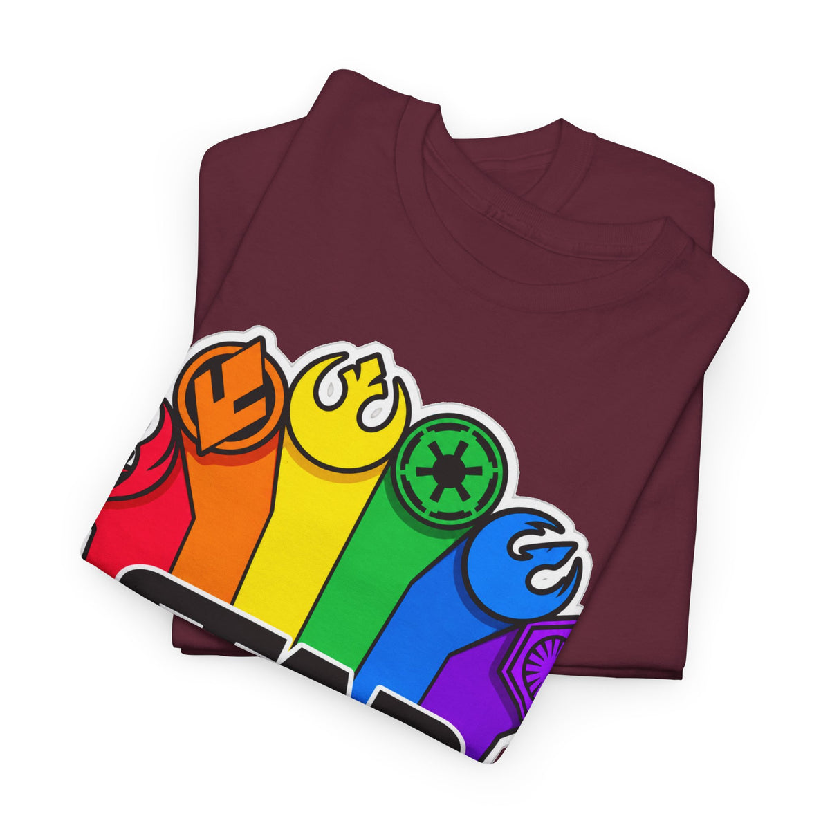 Star Wars Rainbow Emblem Tee — LGBTQ+ Pride Fan Cotton Shirt
