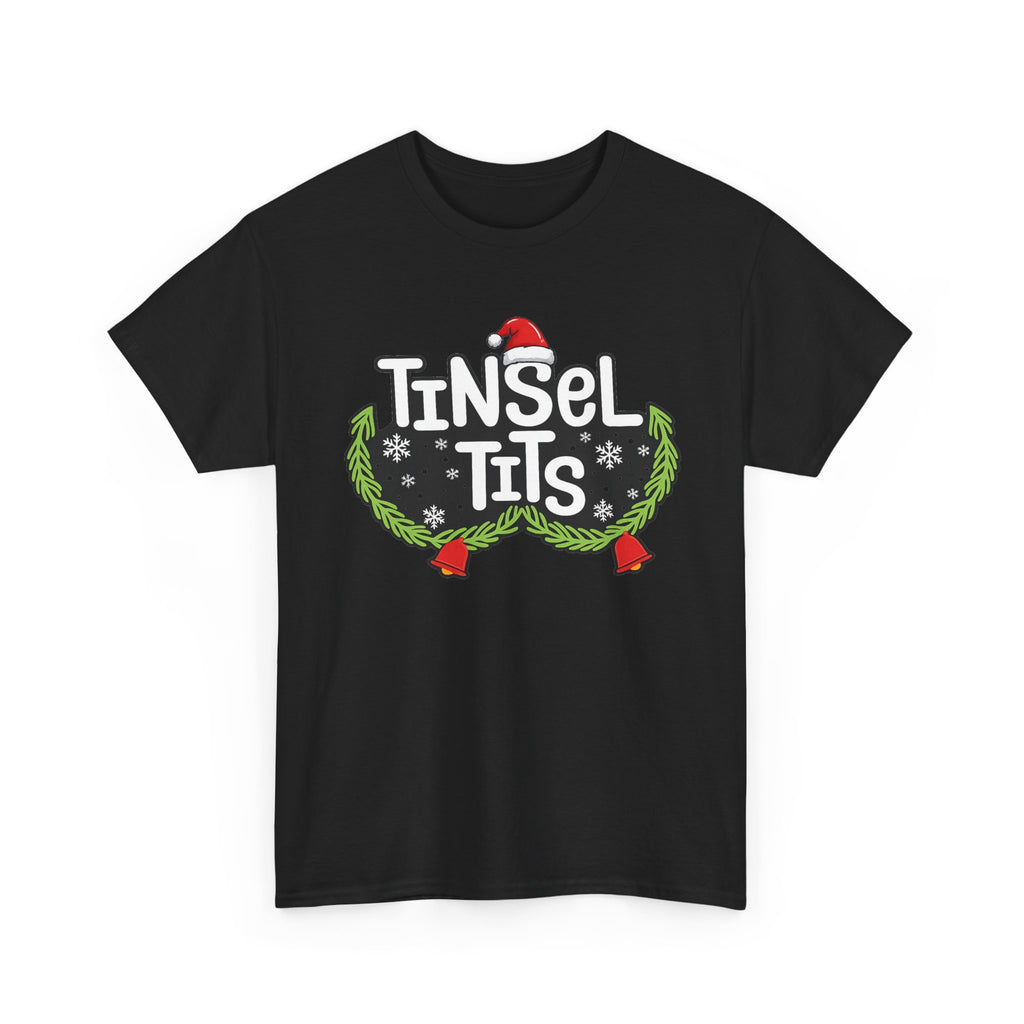 T-Shirt — "Tinsel Tits" Funny Christmas Wreath Holiday Tee