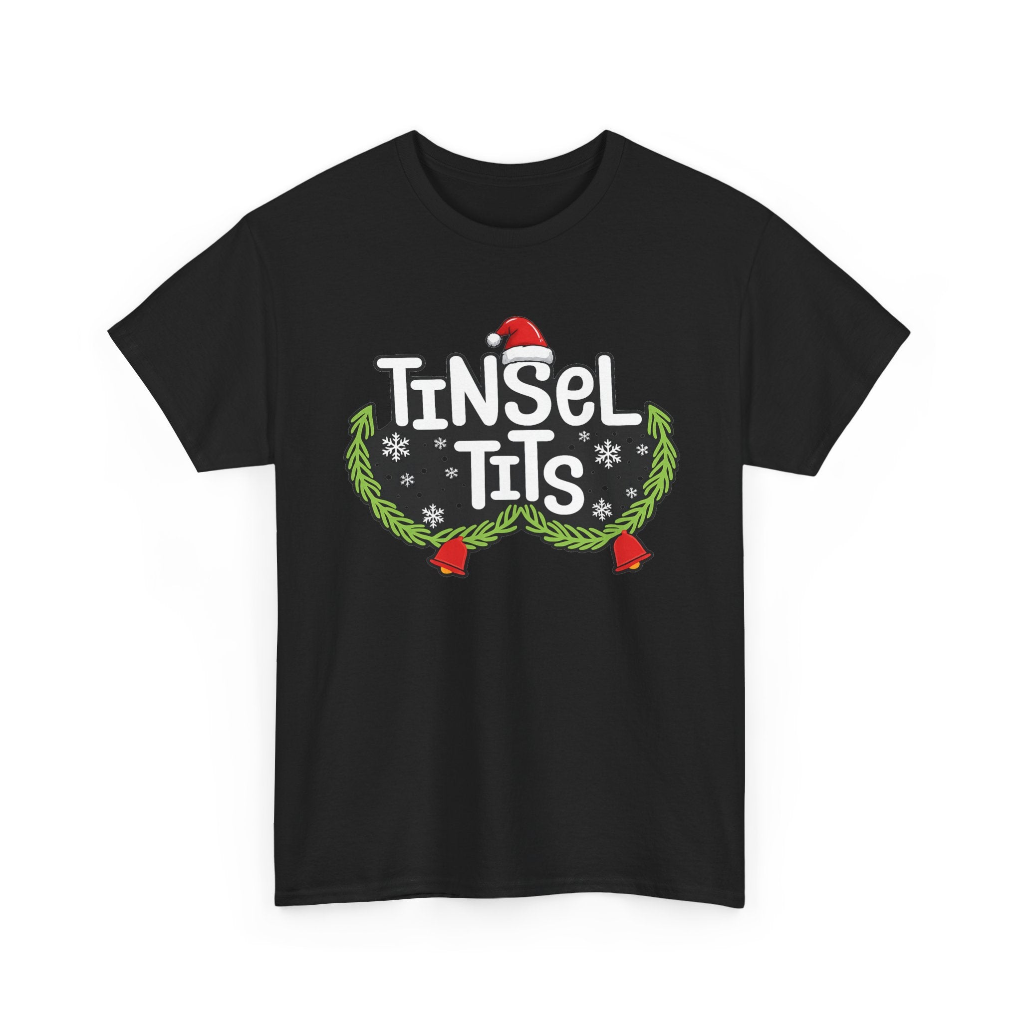 T-Shirt — "Tinsel Tits" Funny Christmas Wreath Holiday Tee