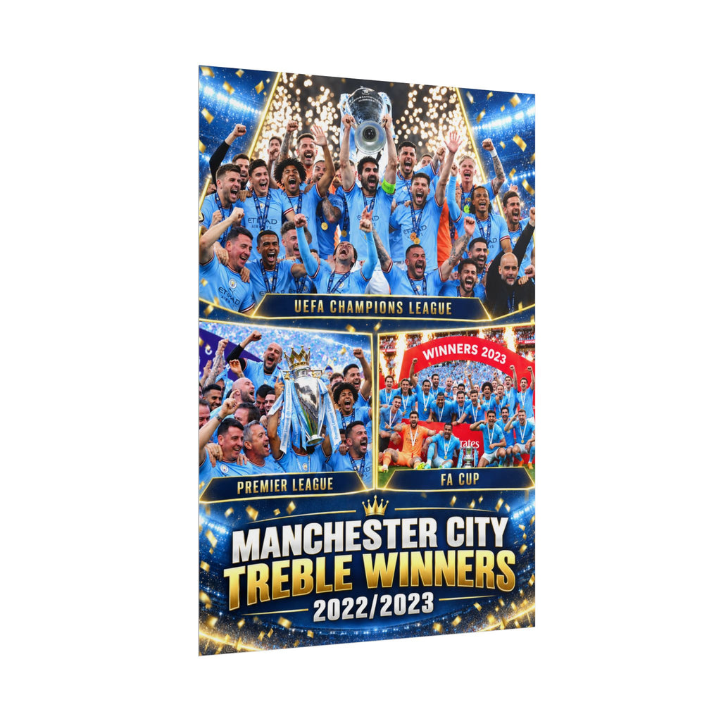 Manchester City Treble Winners 2022/2023 Rolled Poster