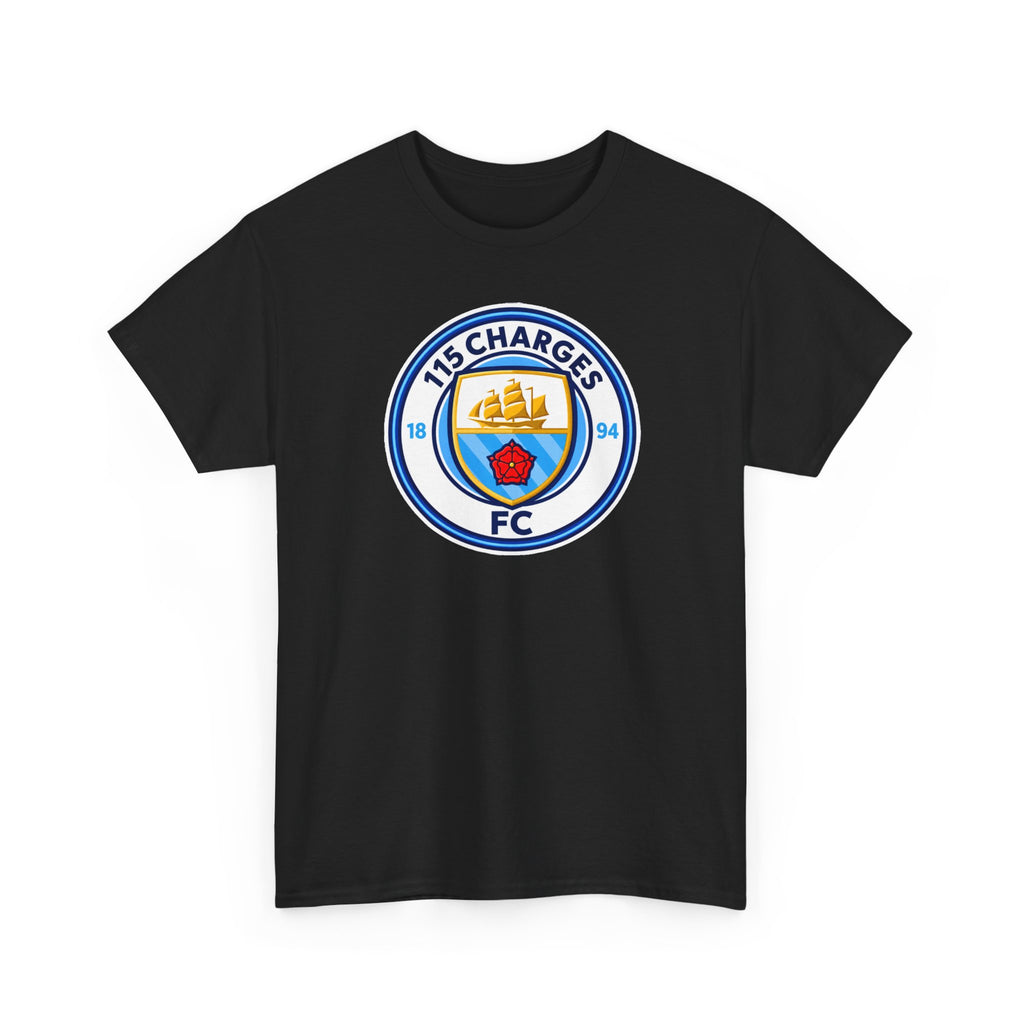 115 Charges FC Crest Cotton Tee — Vintage Blue Club Logo T-Shirt