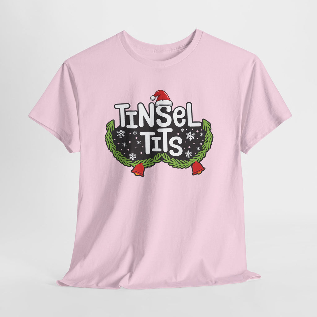 T-Shirt — "Tinsel Tits" Funny Christmas Wreath Holiday Tee