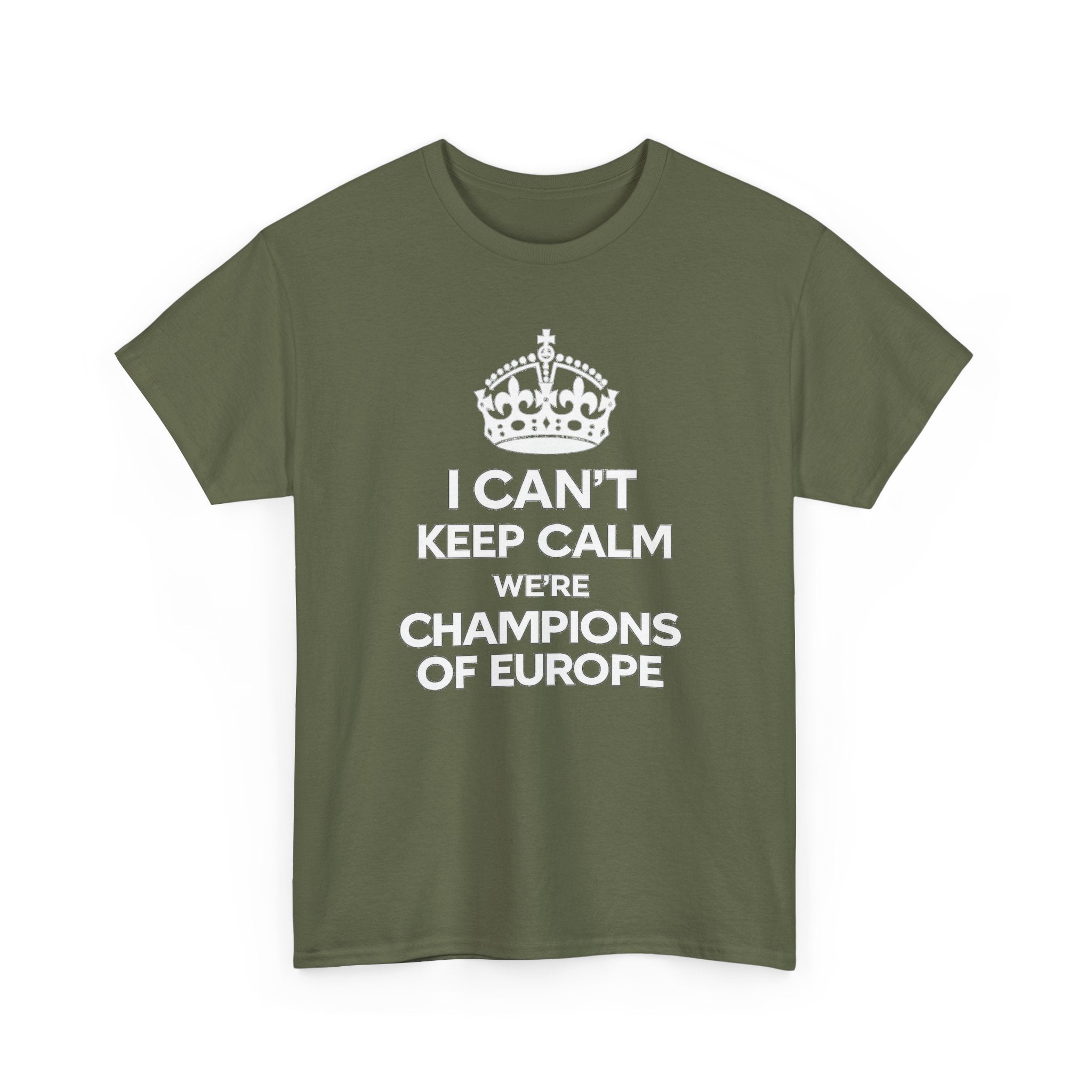 Champions of Europe T‑Shirt — "I Can't Keep Calm, We're Champions of Europe" Soccer Fan Tee