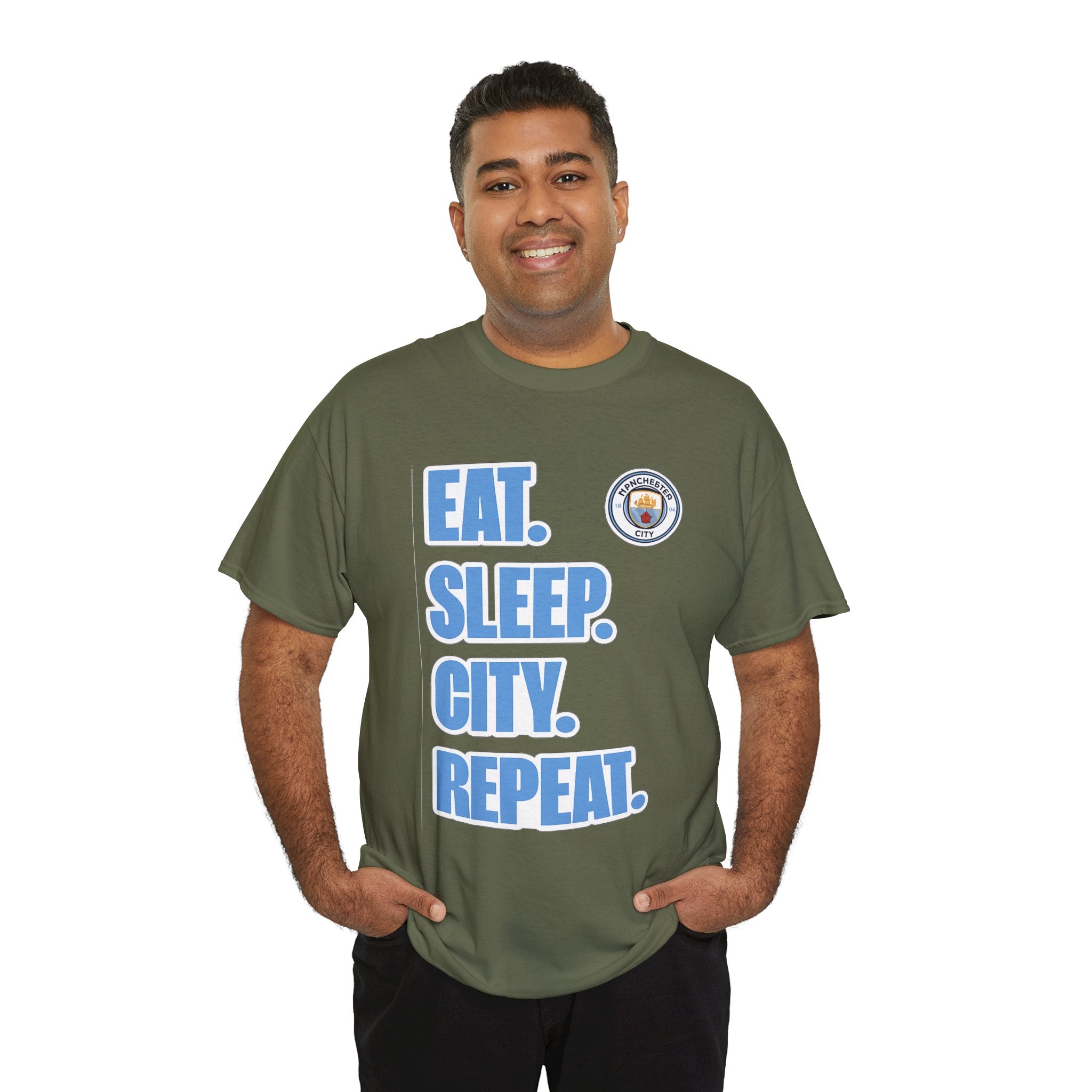 Eat. Sleep. City. Repeat. T‑Shirt — Manchester City Fan Tee