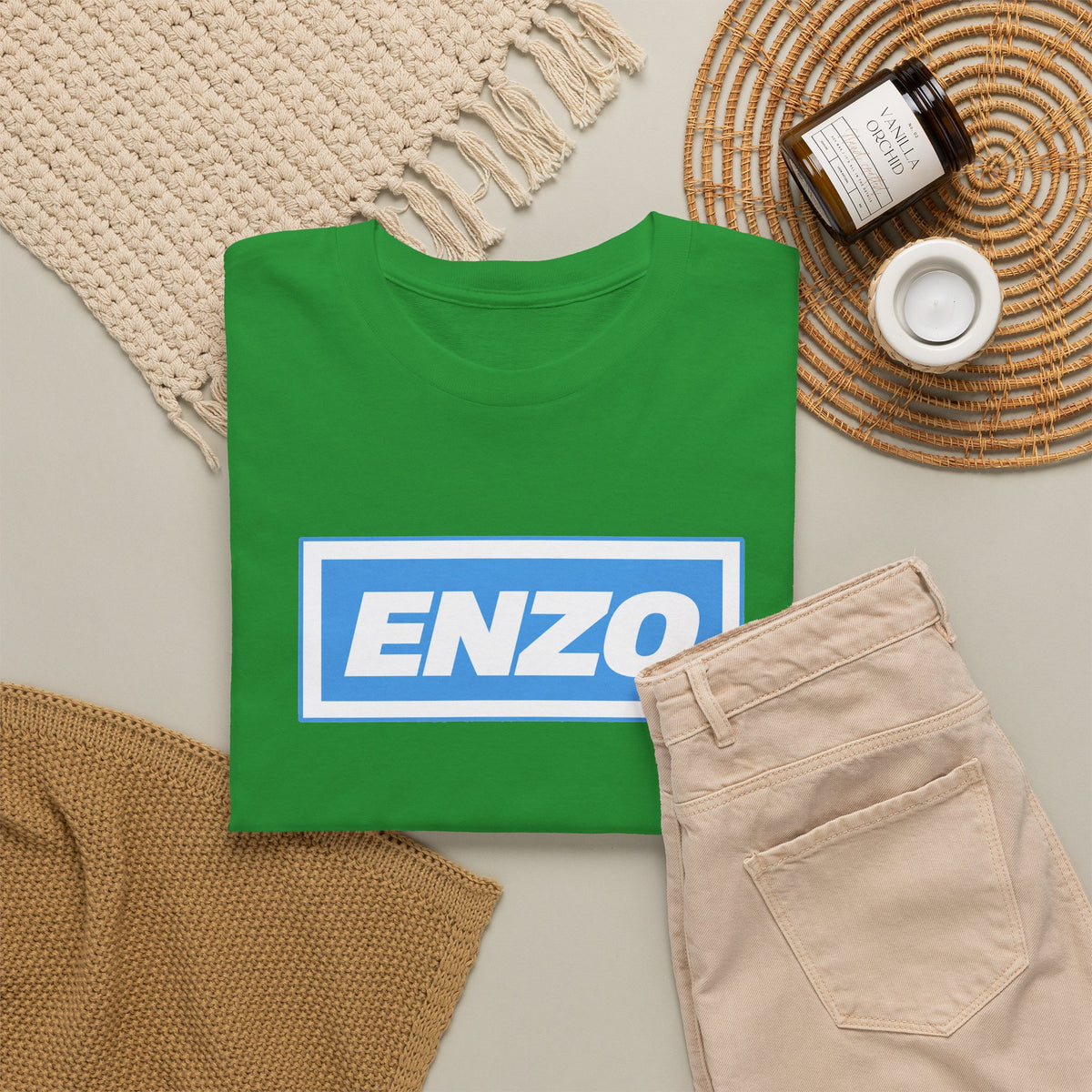 Enzo Man City Inspired Logo Tee — Classic Box-Logo Graphic T-Shirt