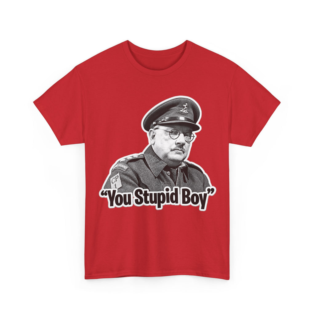 Dads Army Inspired You Stupid Boy T-Shirt — Vintage Cop Illustration Funny Graphic Tee