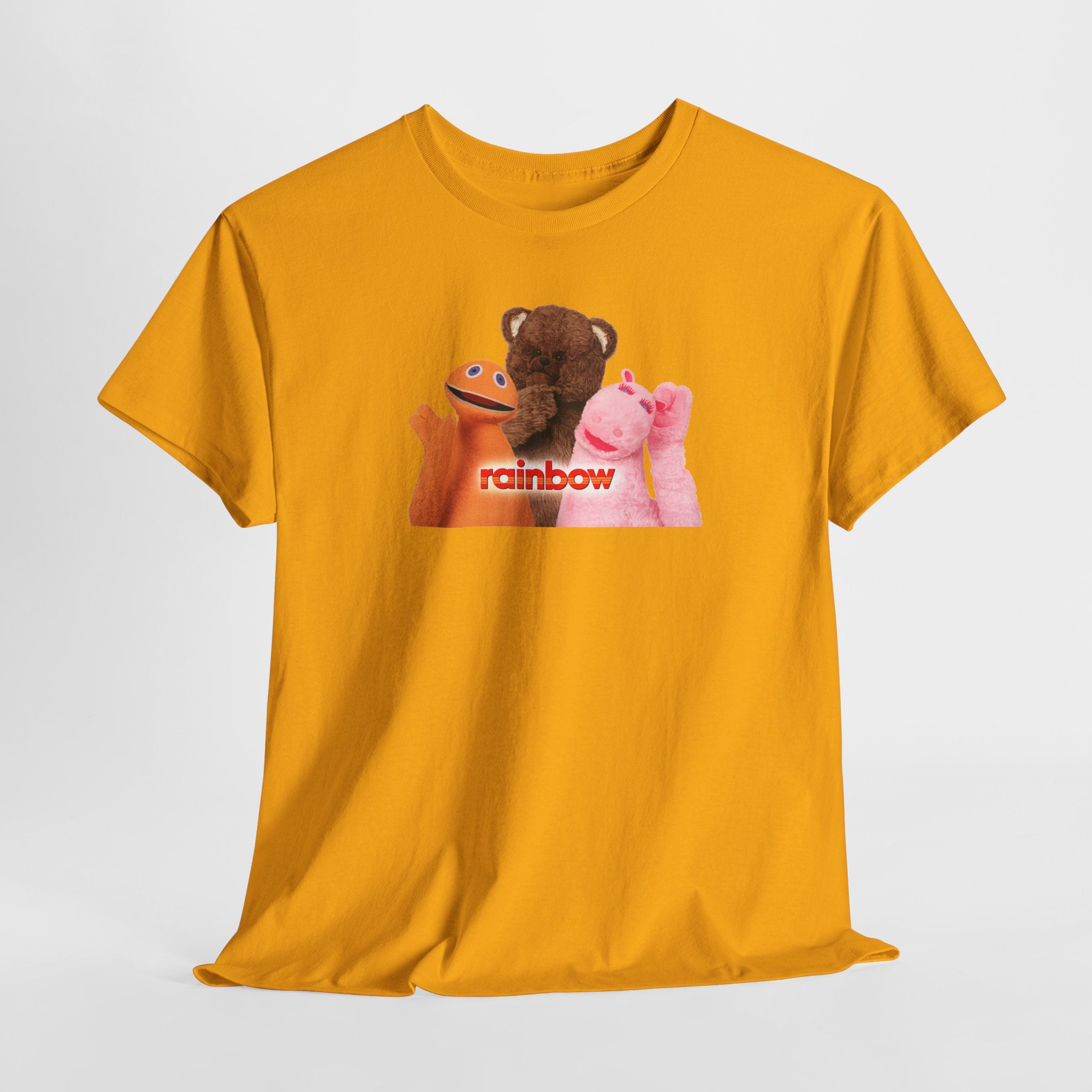 Rainbow Kids TV Zippy, George and Bungle Puppets T-Shirt — Cute Teddy & Hand Puppets Graphic Tee