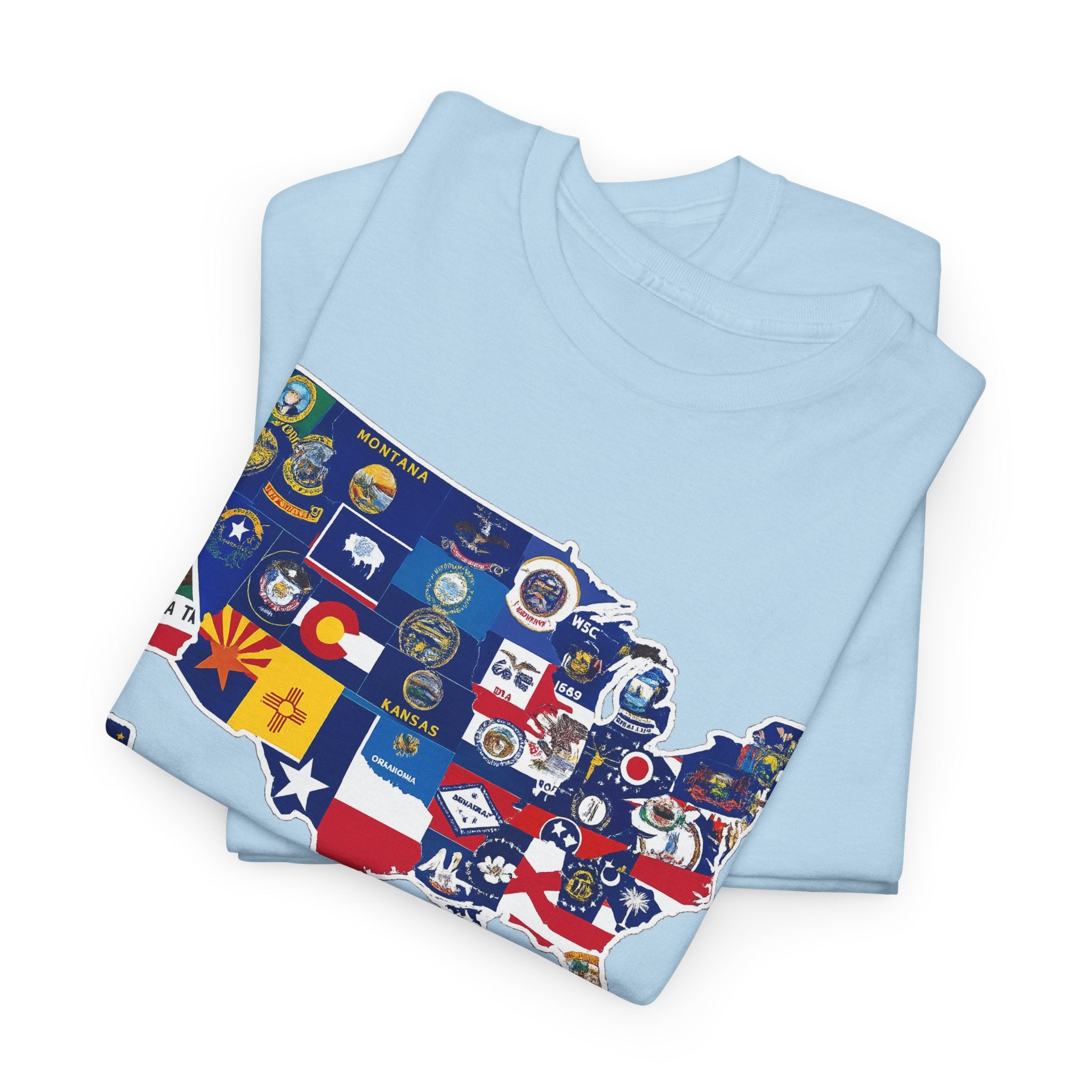 USA Map Flag T-Shirt — United States State Flag Map Tee
