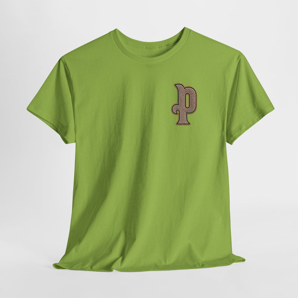 Retro 'p' Pep Inspired Manchester City Cotton Tee — Vintage Brown Monogram T-Shirt