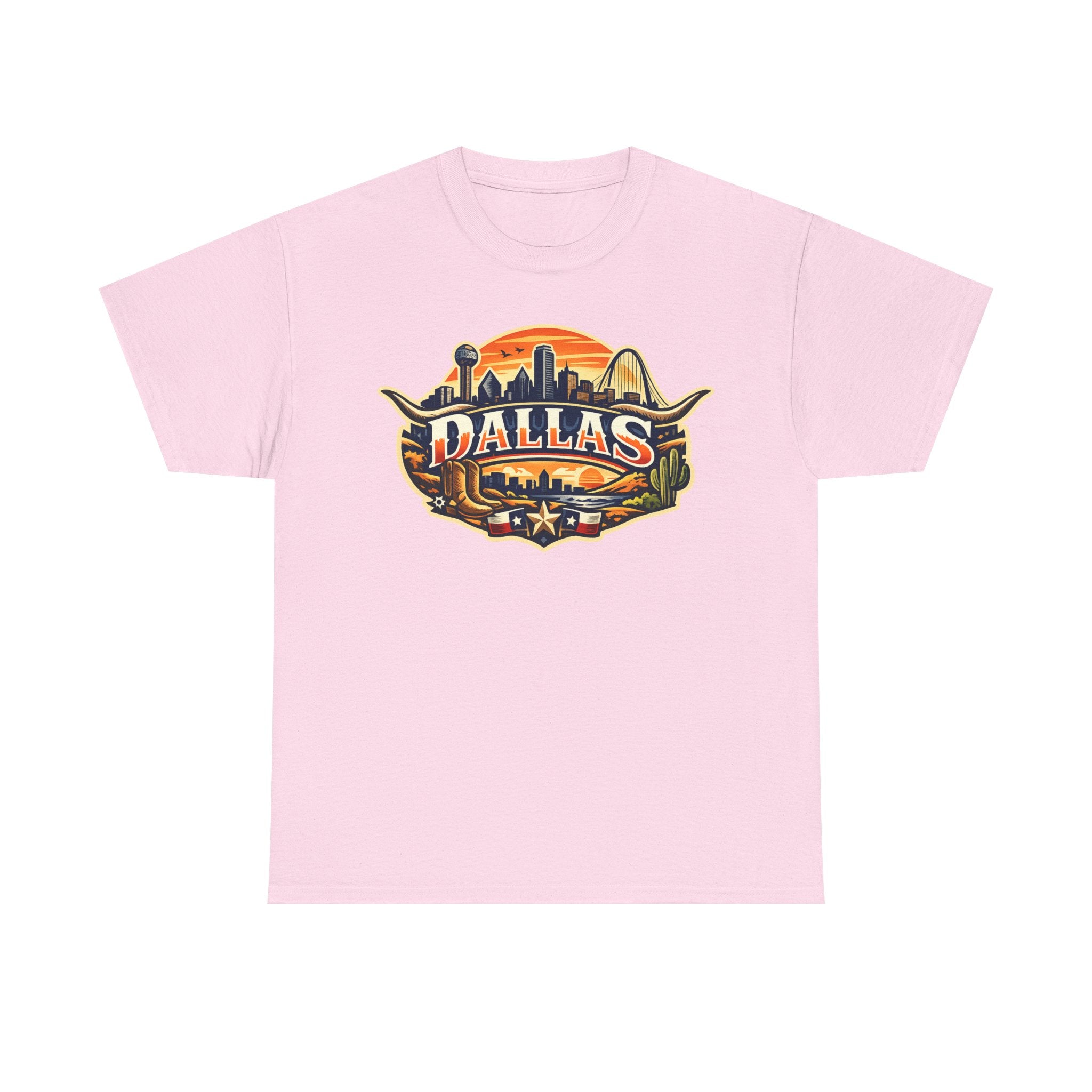 Dallas Skyline Retro Tee — Vintage Cityscape T‑Shirt with 'Dallas' Graphic