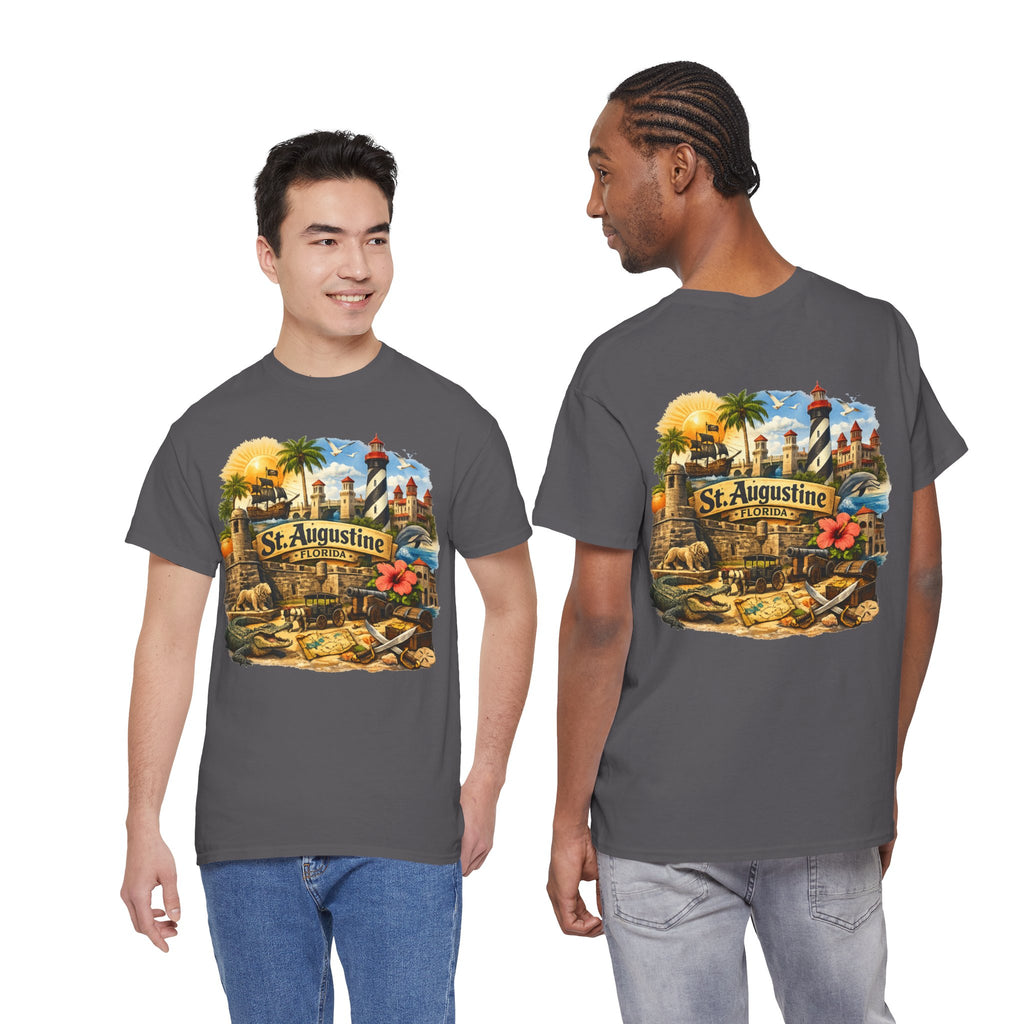 St. Augustine Florida Vintage Travel Tee — Retro Beach & Lighthouse Souvenir T-Shirt
