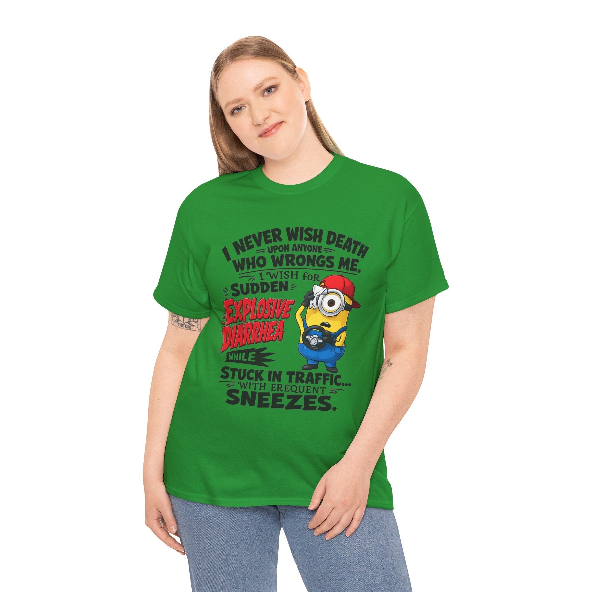 Funny Minion Traffic Tee — "Explosive Diarrhea" Humorous Graphic T-Shirt