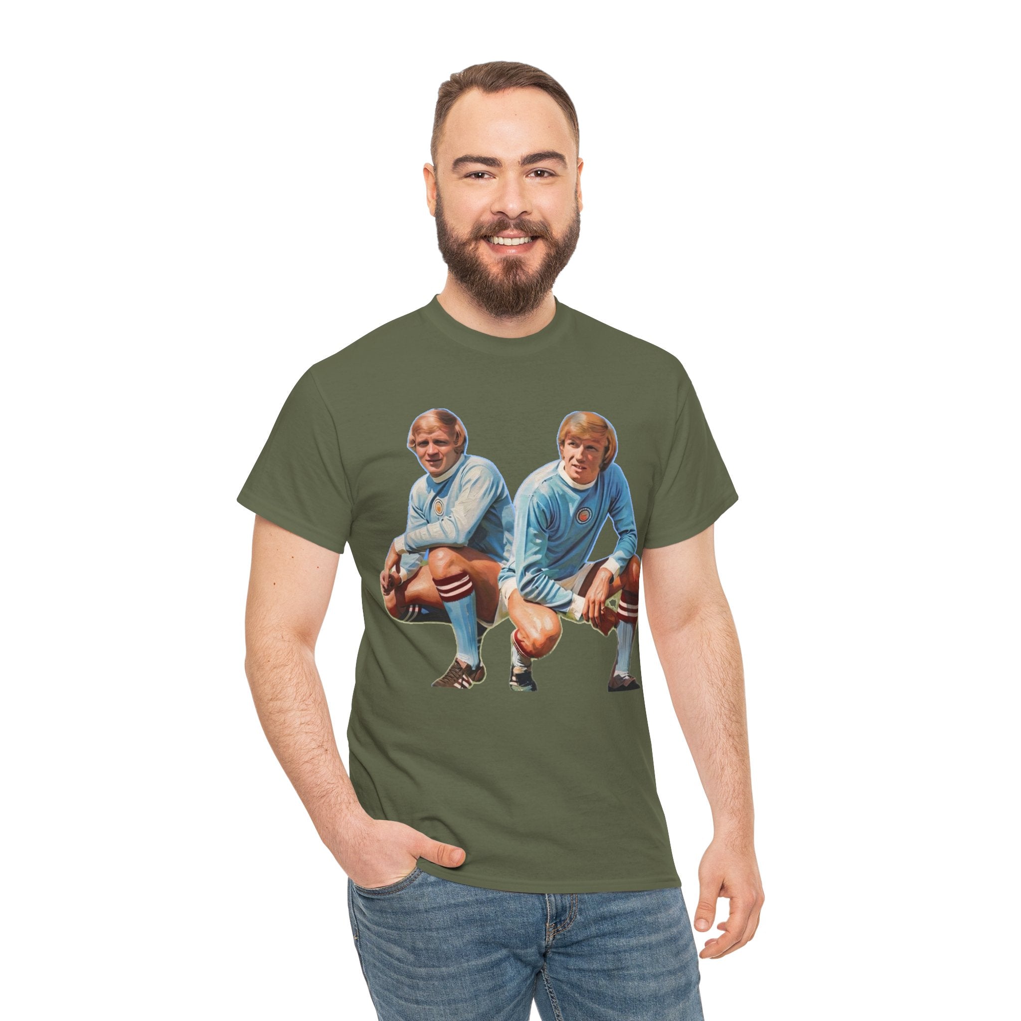 Franny Lee and Colin Bell Manchester City Retro Soccer Players T‑Shirt — Vintage Football Graphic Tee