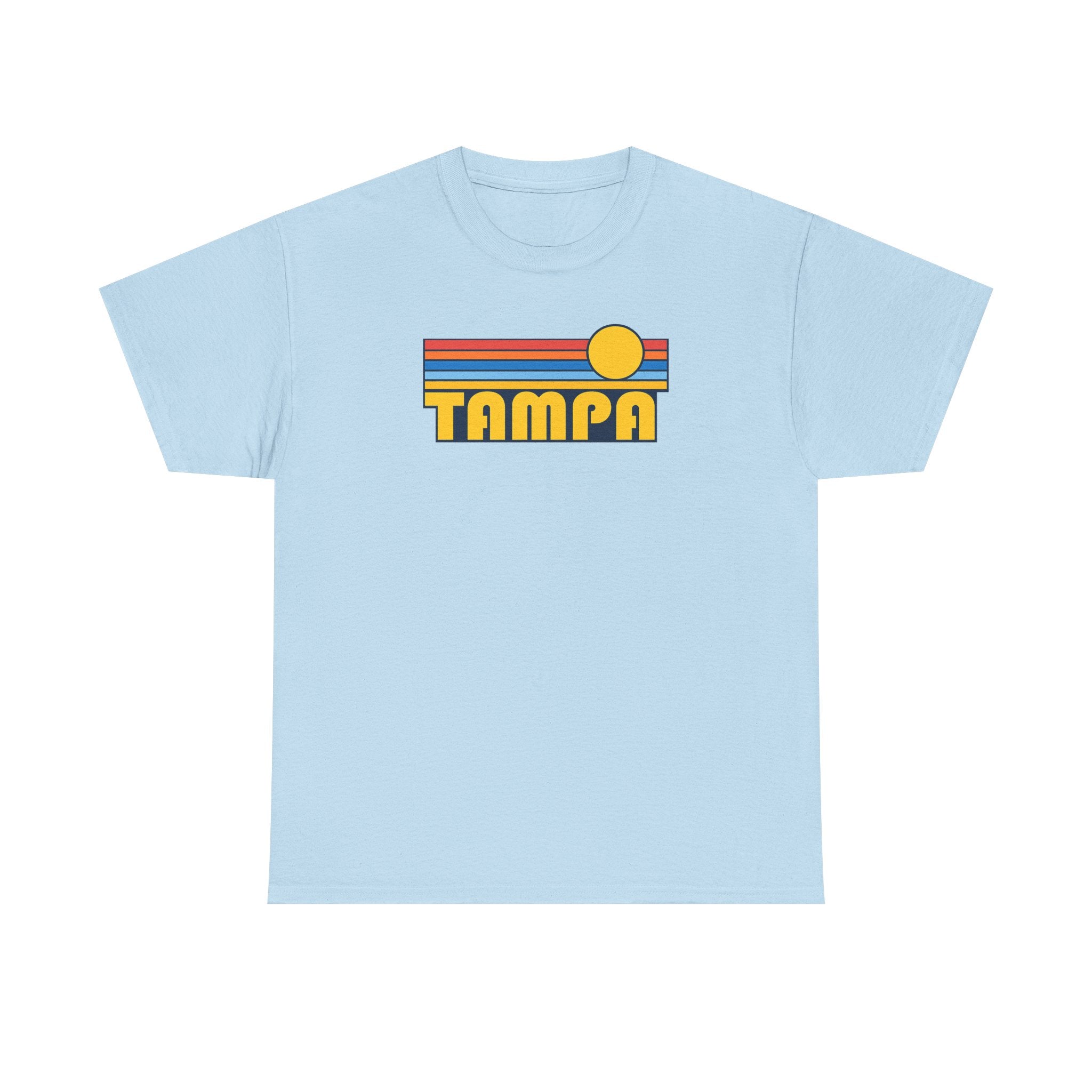 Tampa Retro Sunset T-Shirt — Vintage 70s Striped Beach Tee
