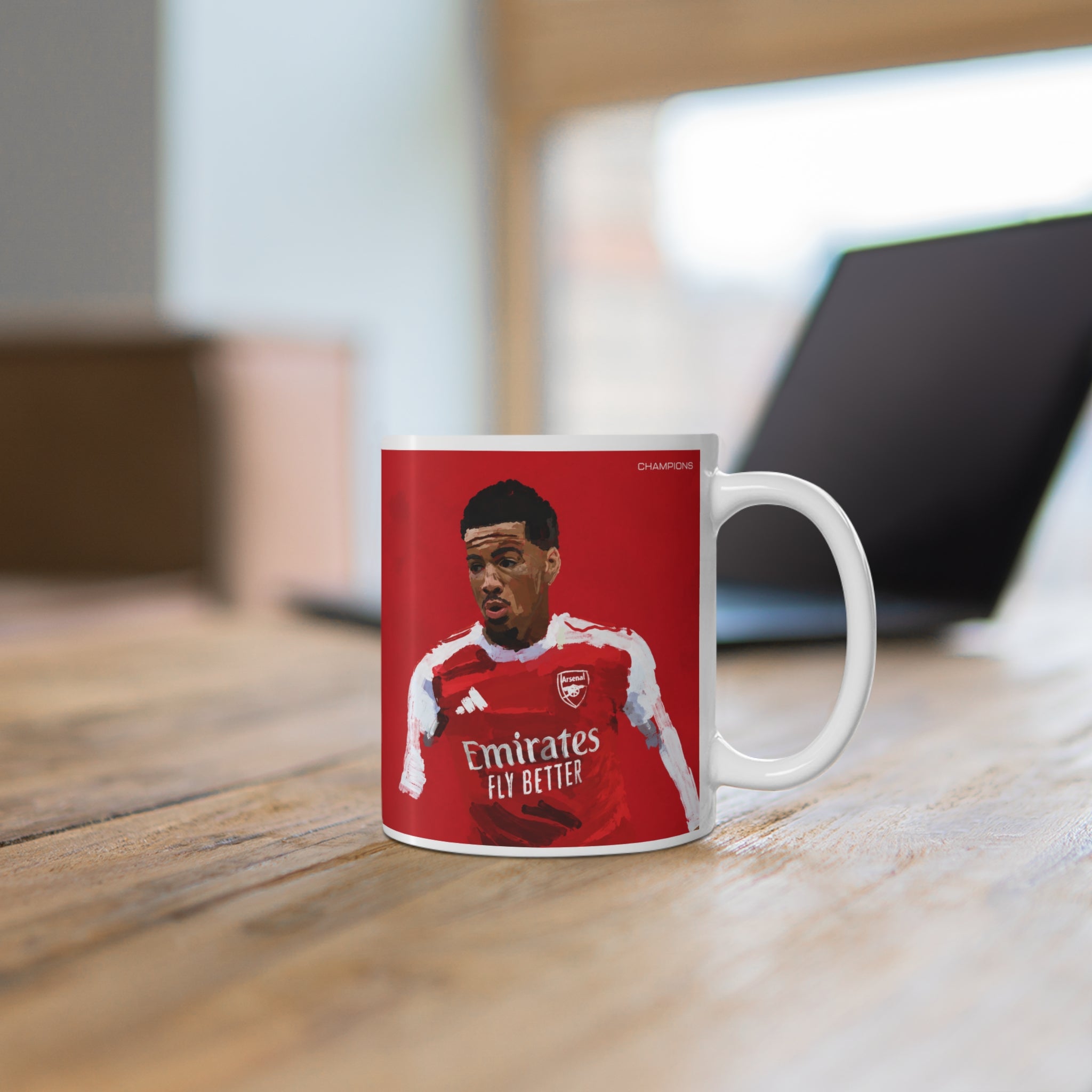 Ethan Nwaneri Arsenal Champions Ceramic Mug — Football Player Red 11oz/15oz