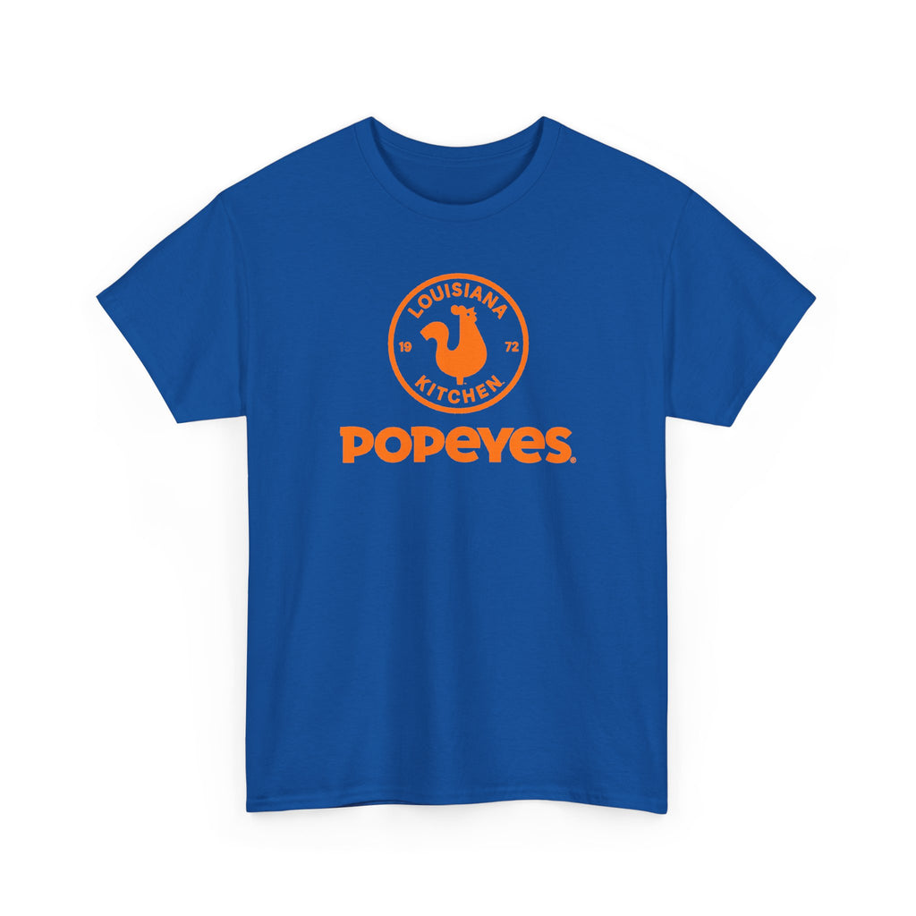 Popeyes Logo T-Shirt — Vintage Orange Louisiana Kitchen Tee