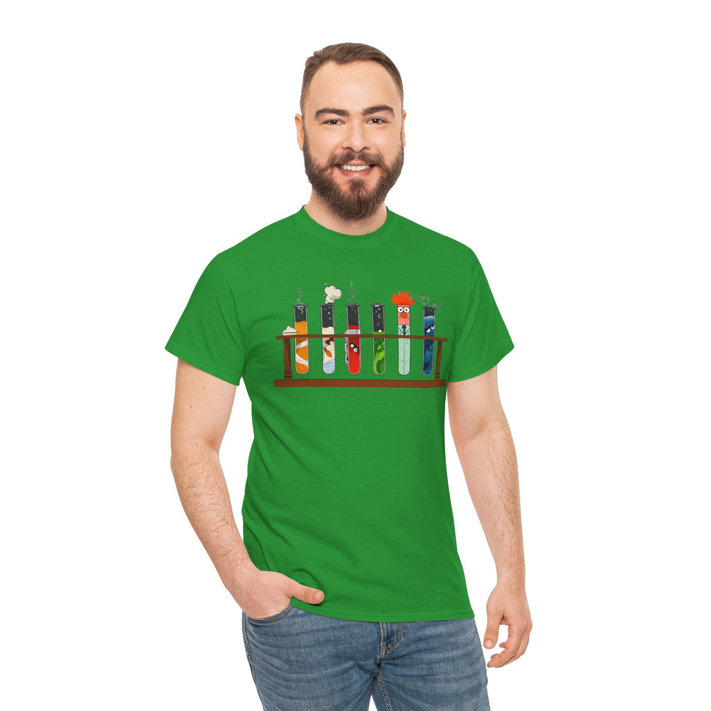 Muppets Beaker Science Test Tube Cats T‑Shirt — Cute Laboratory Cat Illustrations Tee