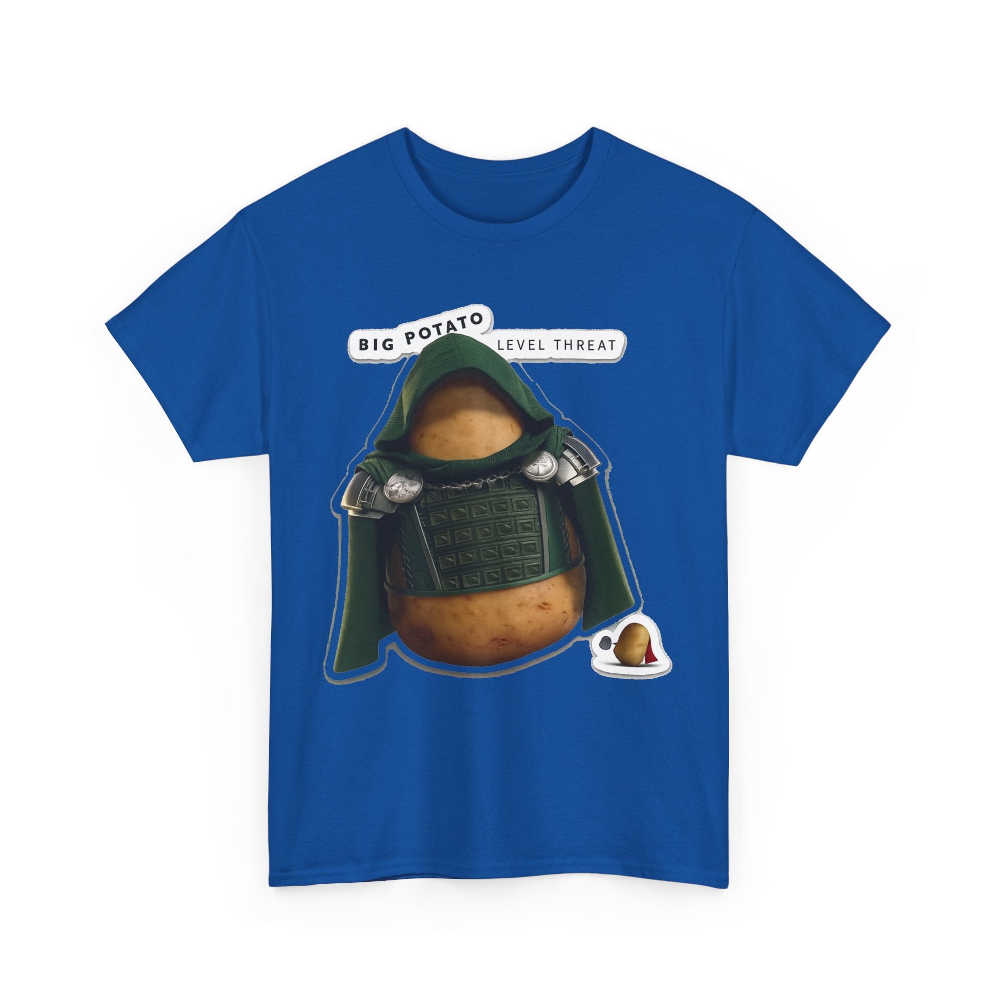 Big Potato "Level Threat" Doom Tee — Funny Potato Soldier Graphic T-Shirt