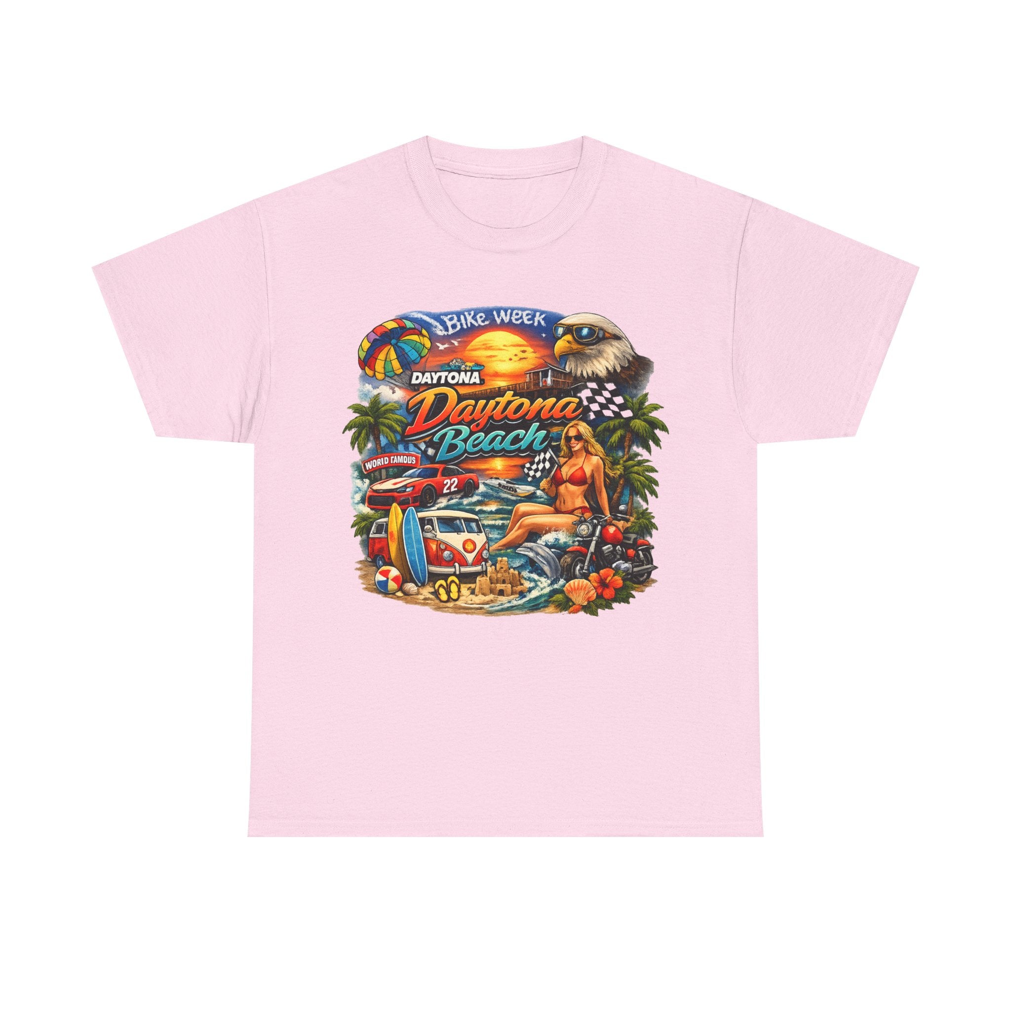 Daytona Beach Vintage Surf T-Shirt — Retro Sunset Palm Beach Tee