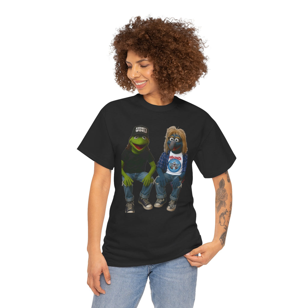 Kermit & Gonzo Waynes World Inspired Character Graphic T-Shirt