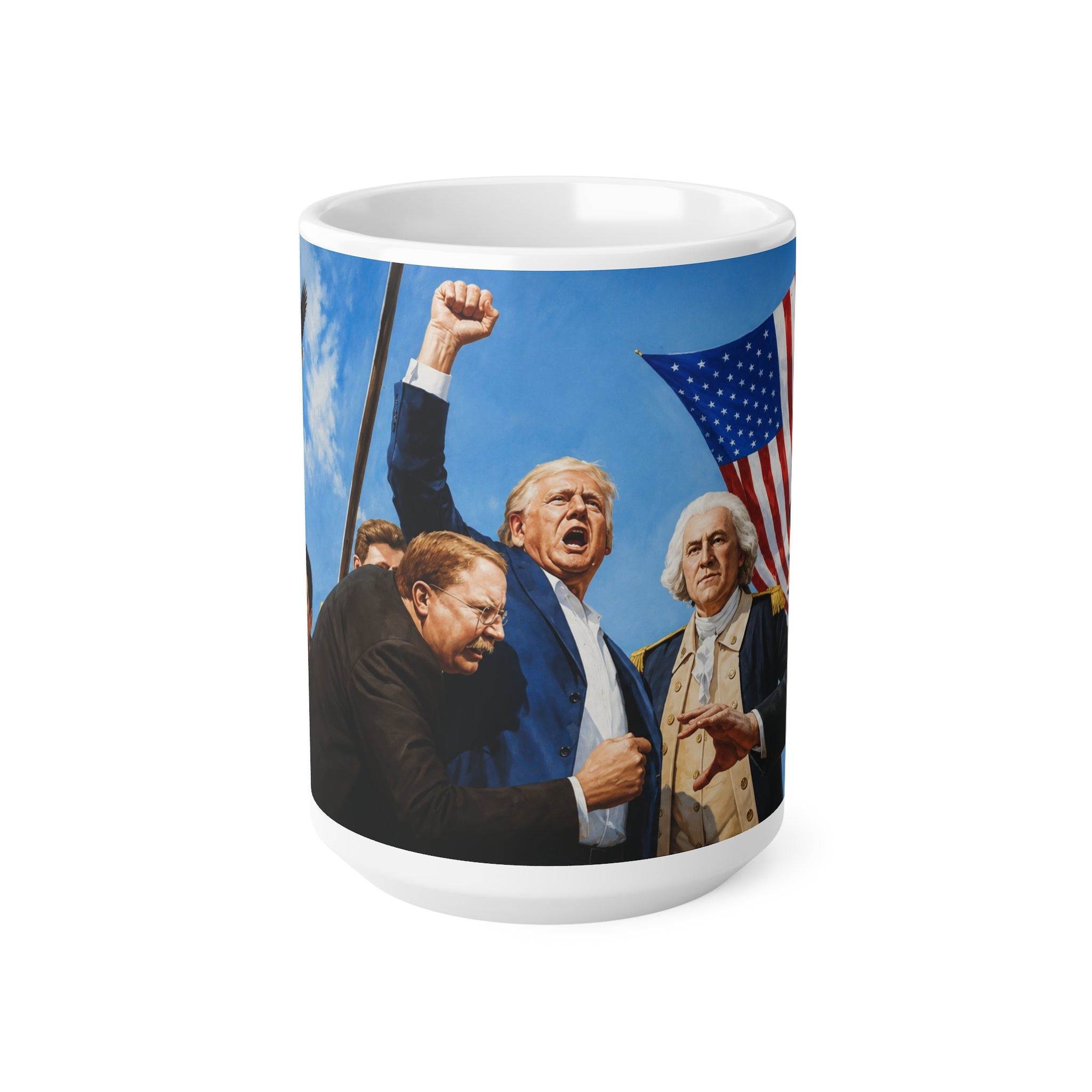 Patriotic Presidential Scene Mug — Ceramic Coffee Cup (11oz, 15oz)