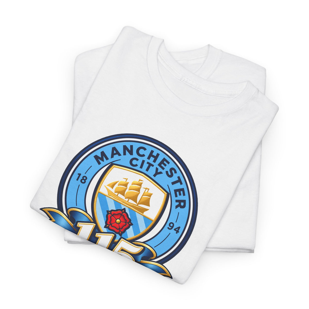 Manchester City 115th Crest Inspired Cotton T-Shirt