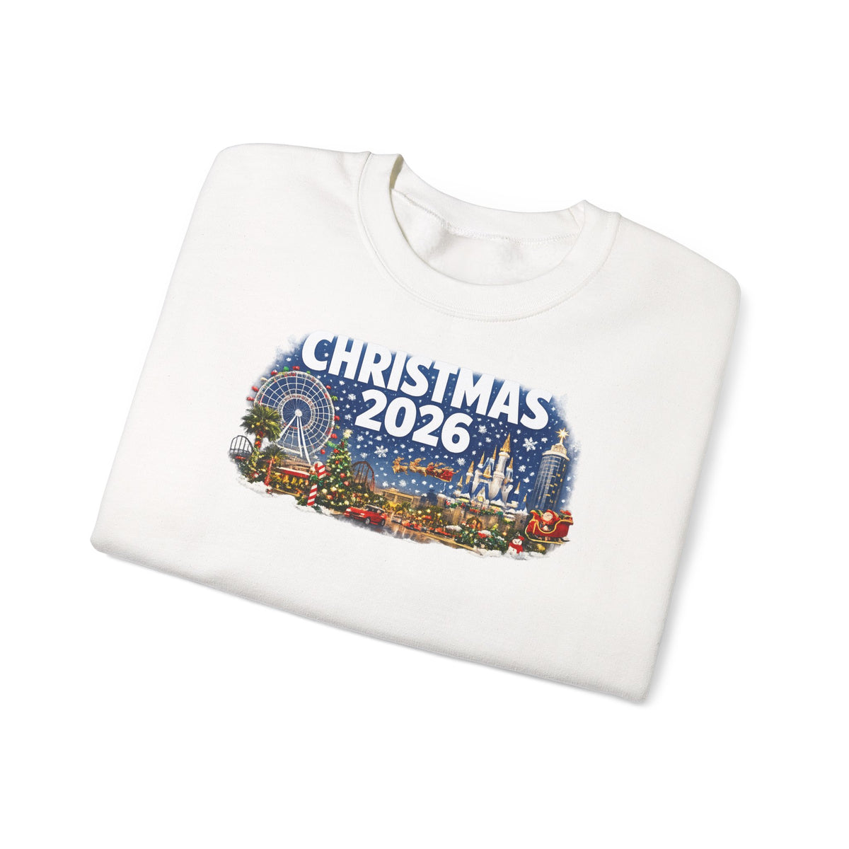 Christmas 2026 Holiday Sweatshirt – Festive Winter Cityscape Crewneck