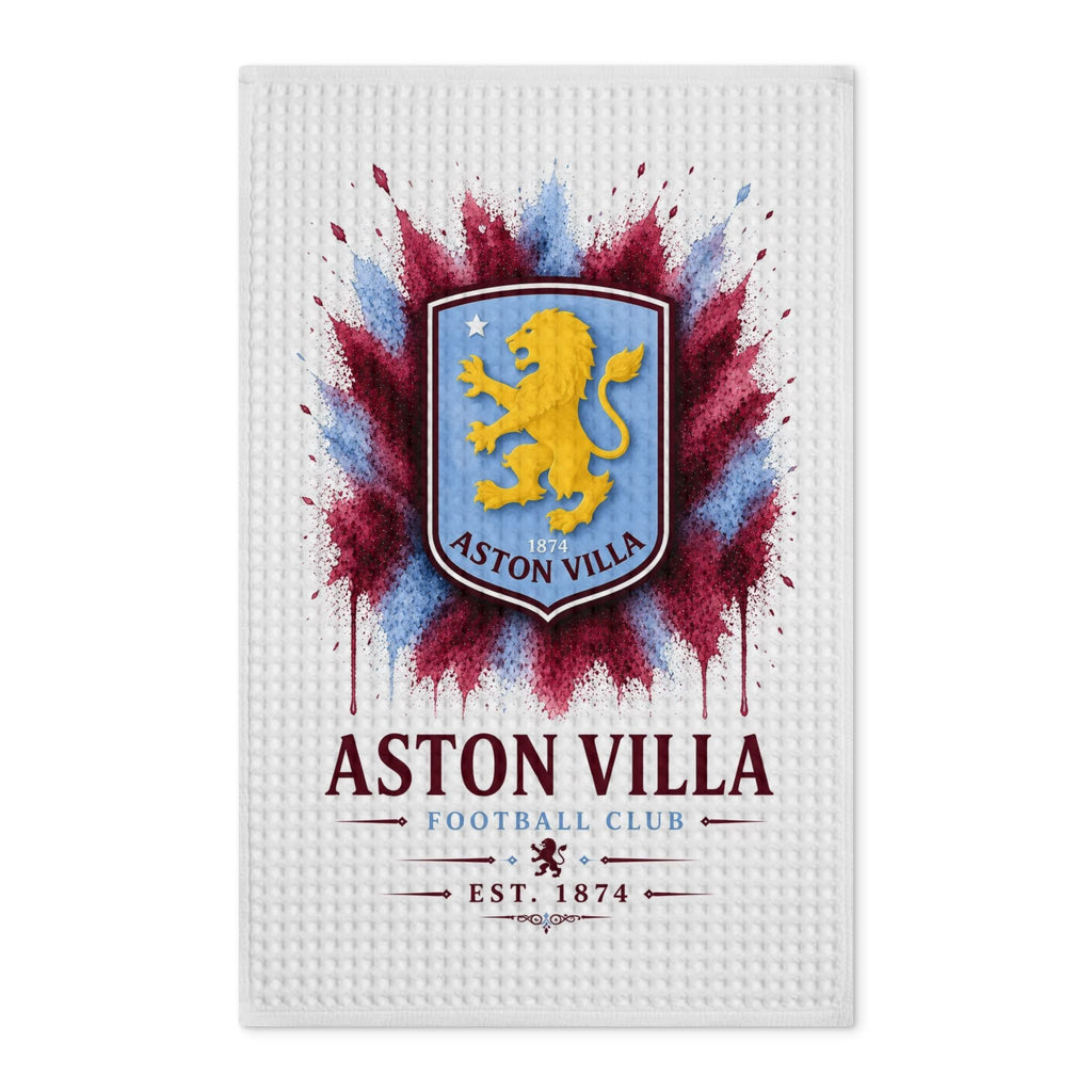 Aston Villa Waffle Tea Towel — Double-Sided Football Club Kitchen Towel