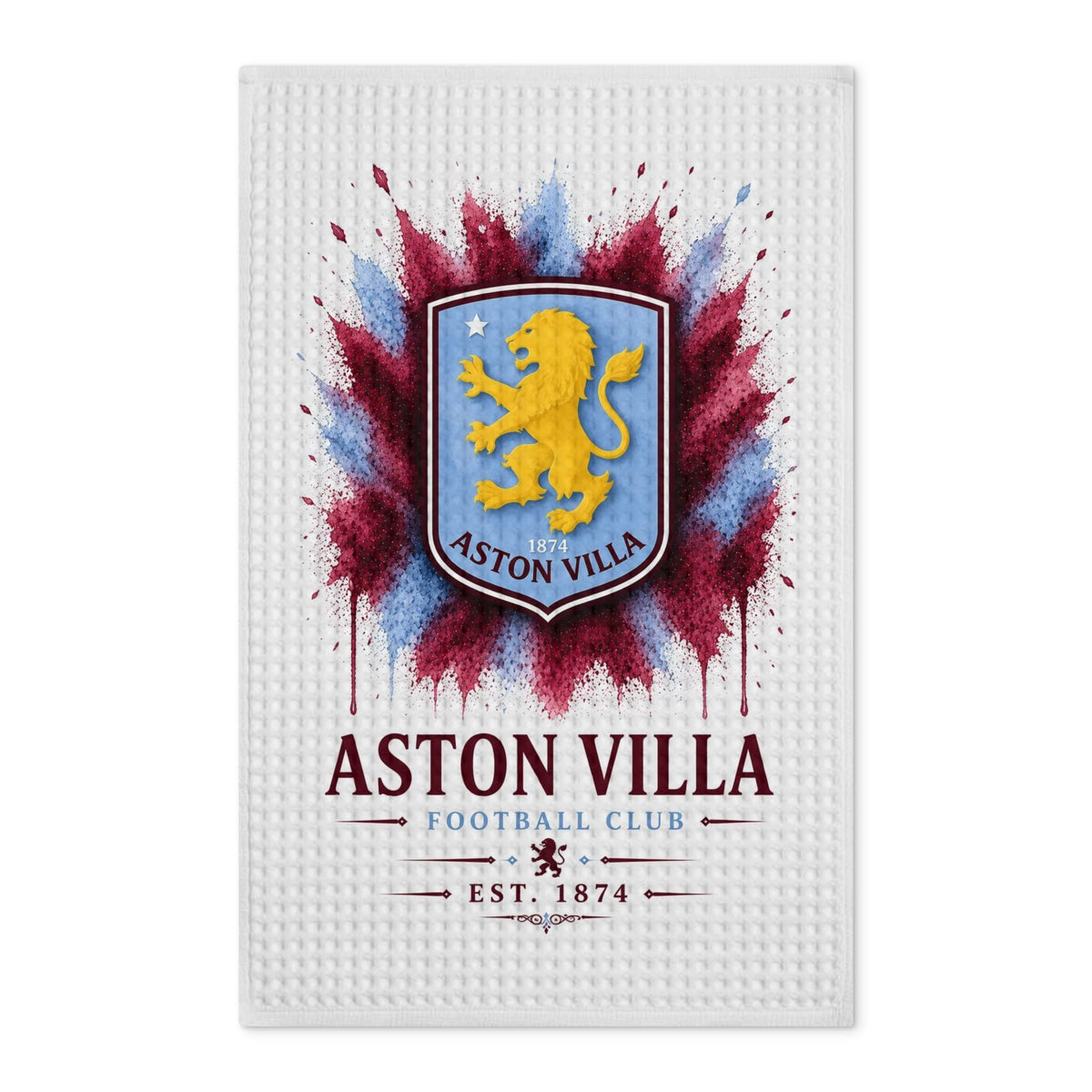 Aston Villa Waffle Tea Towel — Double-Sided Football Club Kitchen Towel