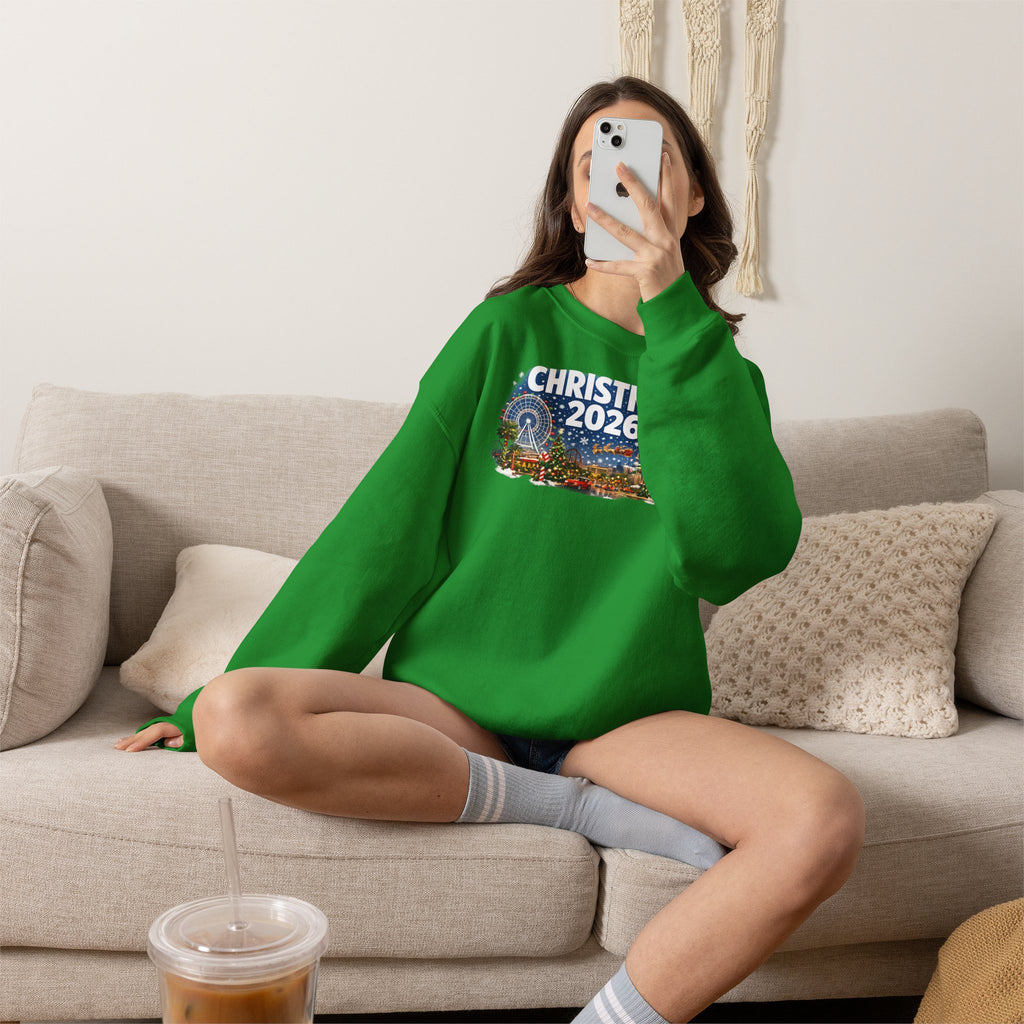 Christmas 2026 Holiday Sweatshirt – Festive Winter Cityscape Crewneck