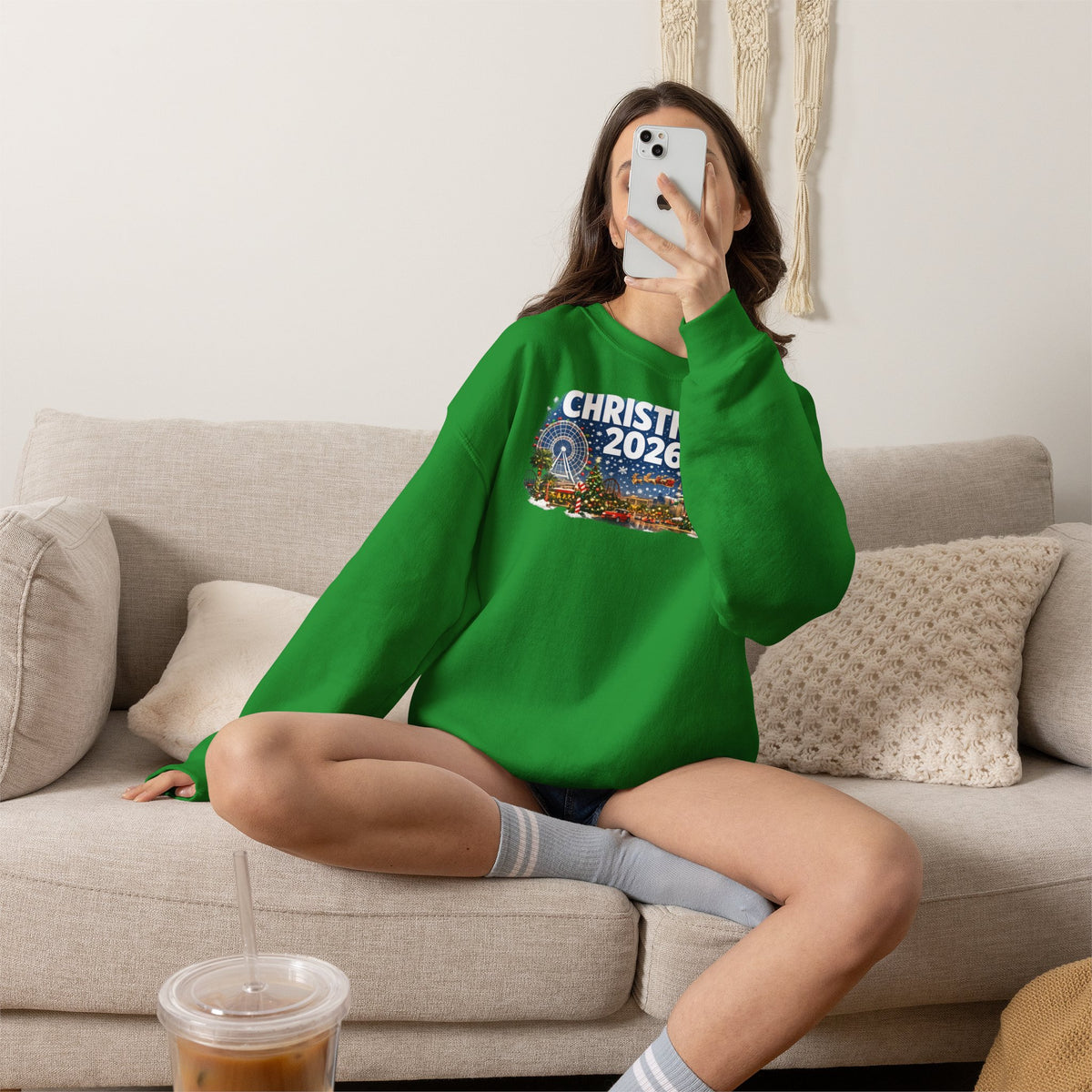 Christmas 2026 Holiday Sweatshirt – Festive Winter Cityscape Crewneck