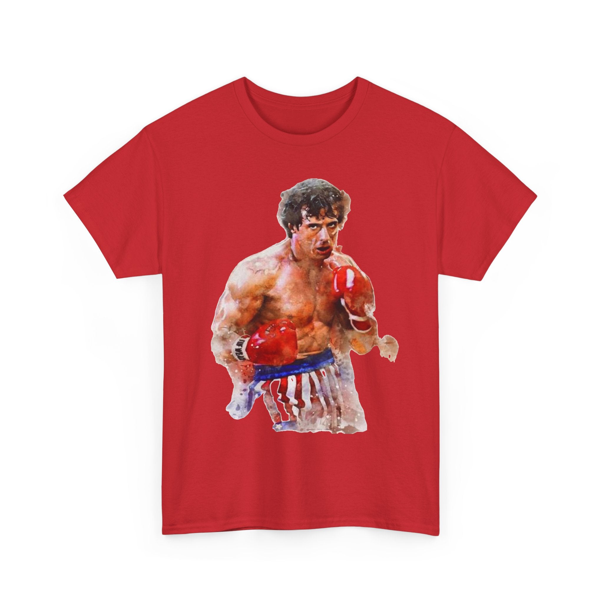 Boxer Rocky Painting T‑Shirt — Vintage American Flag Boxing Tee