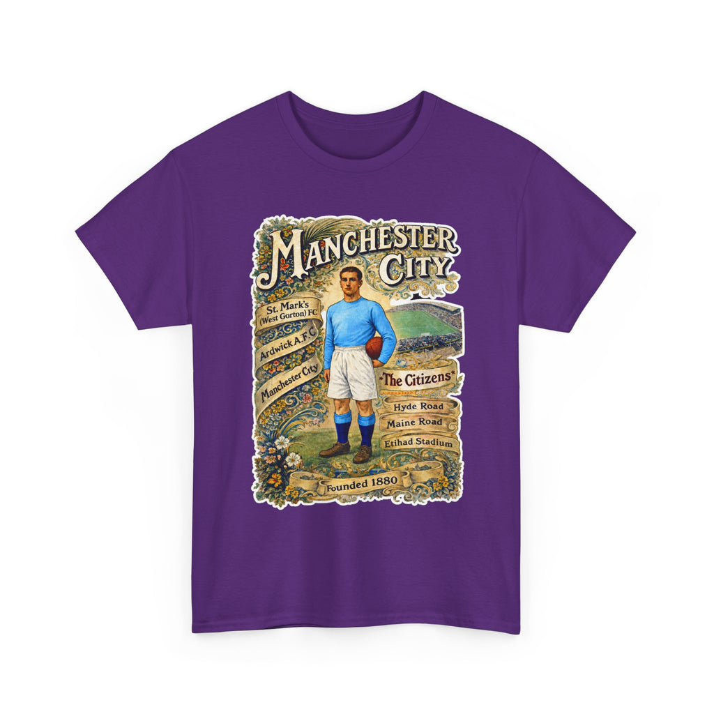 Manchester City Vintage Football Tee — Retro Soccer Graphic T-Shirt