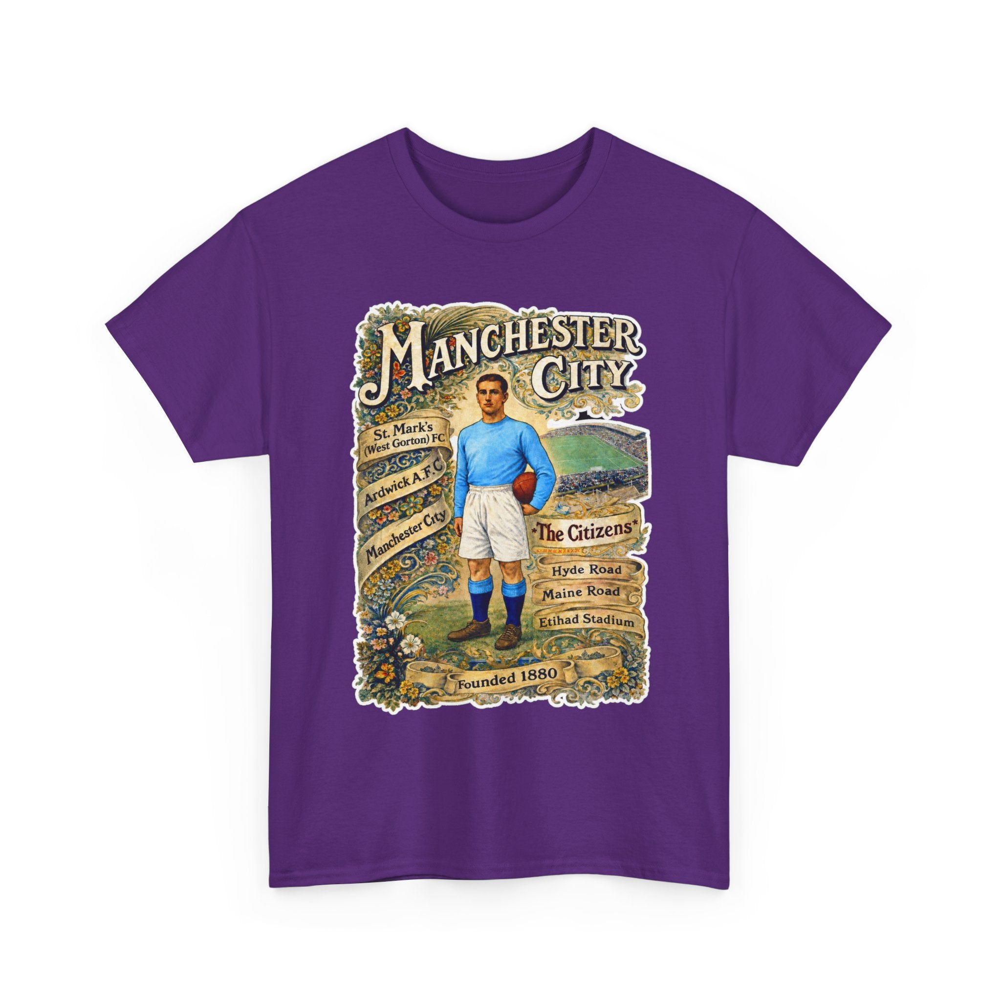 Manchester City Vintage Football Tee — Retro Soccer Graphic T-Shirt