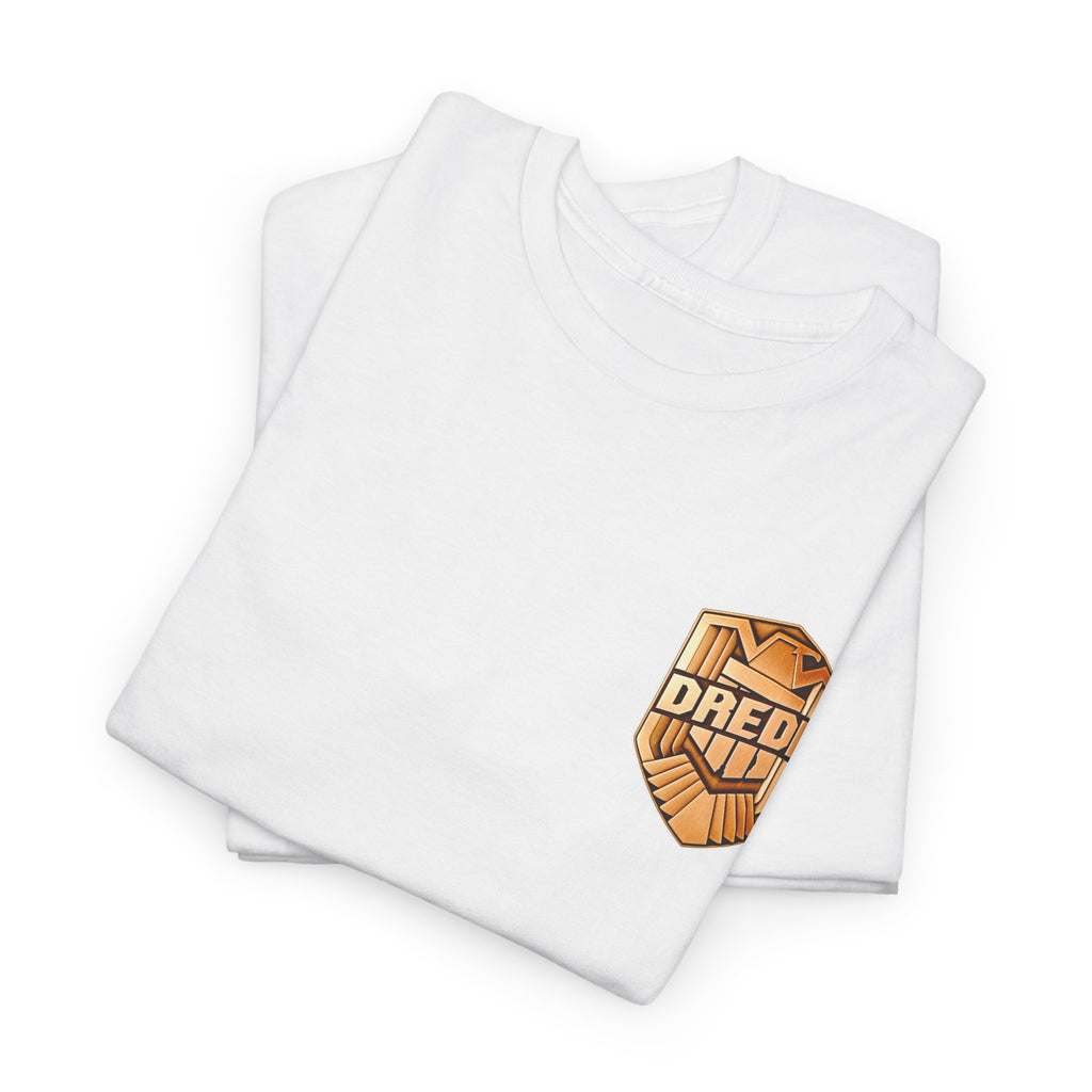 Dredd Shield Badge T-Shirt — Retro Law Enforcement Logo Tee