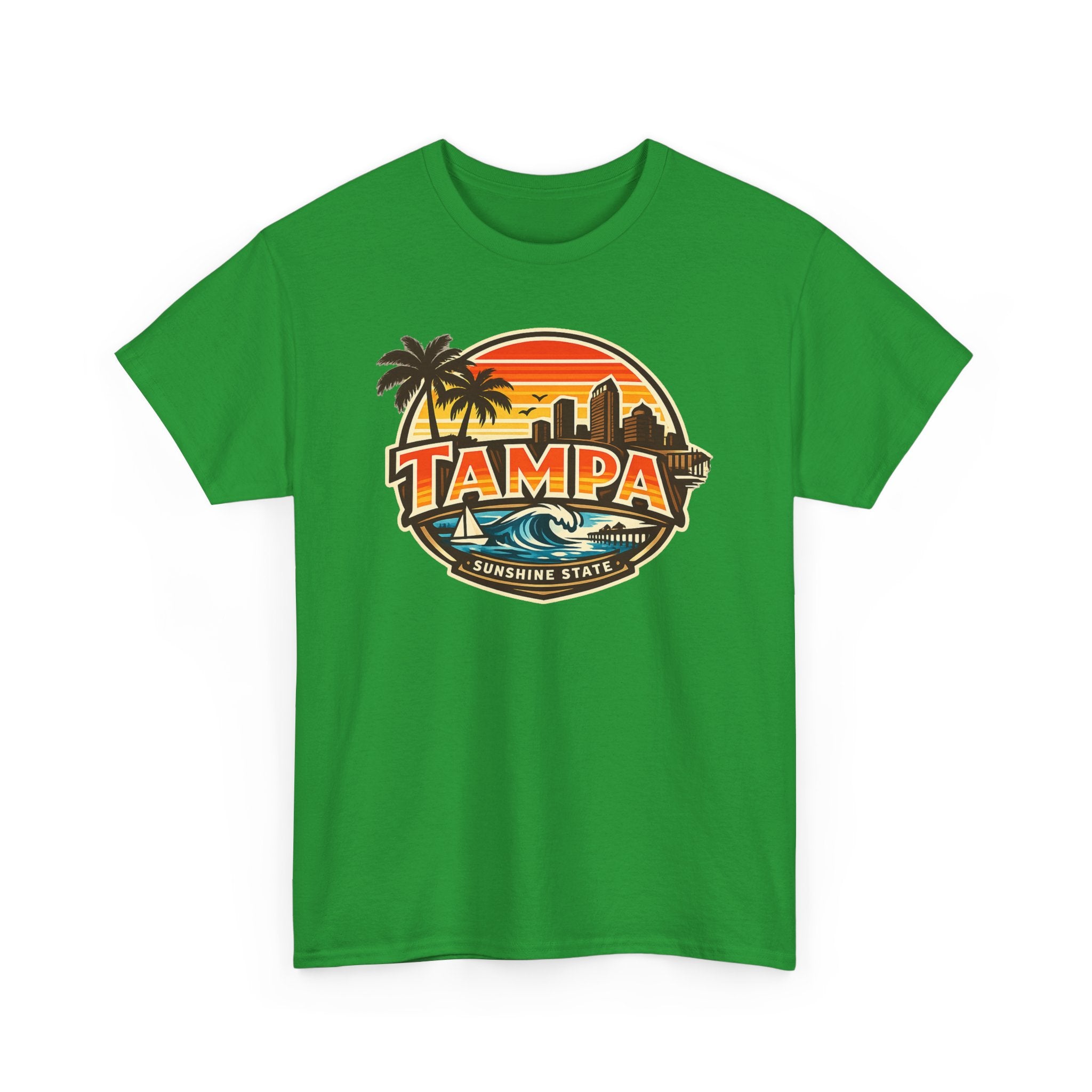 Tampa Retro Sunset T-Shirt – Vintage Palm Beach Skyline Tee