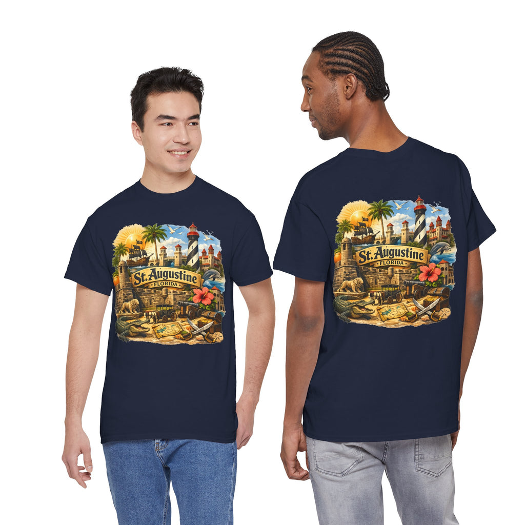 St. Augustine Florida Vintage Travel Tee — Retro Beach & Lighthouse Souvenir T-Shirt