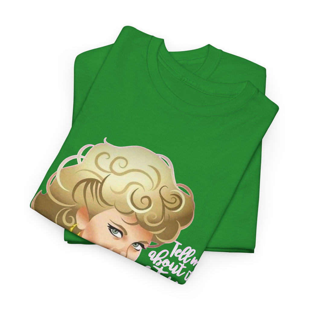 Retro Glam T‑Shirt — 'Tell Me About It, Stud' Vintage Pop Art Tee