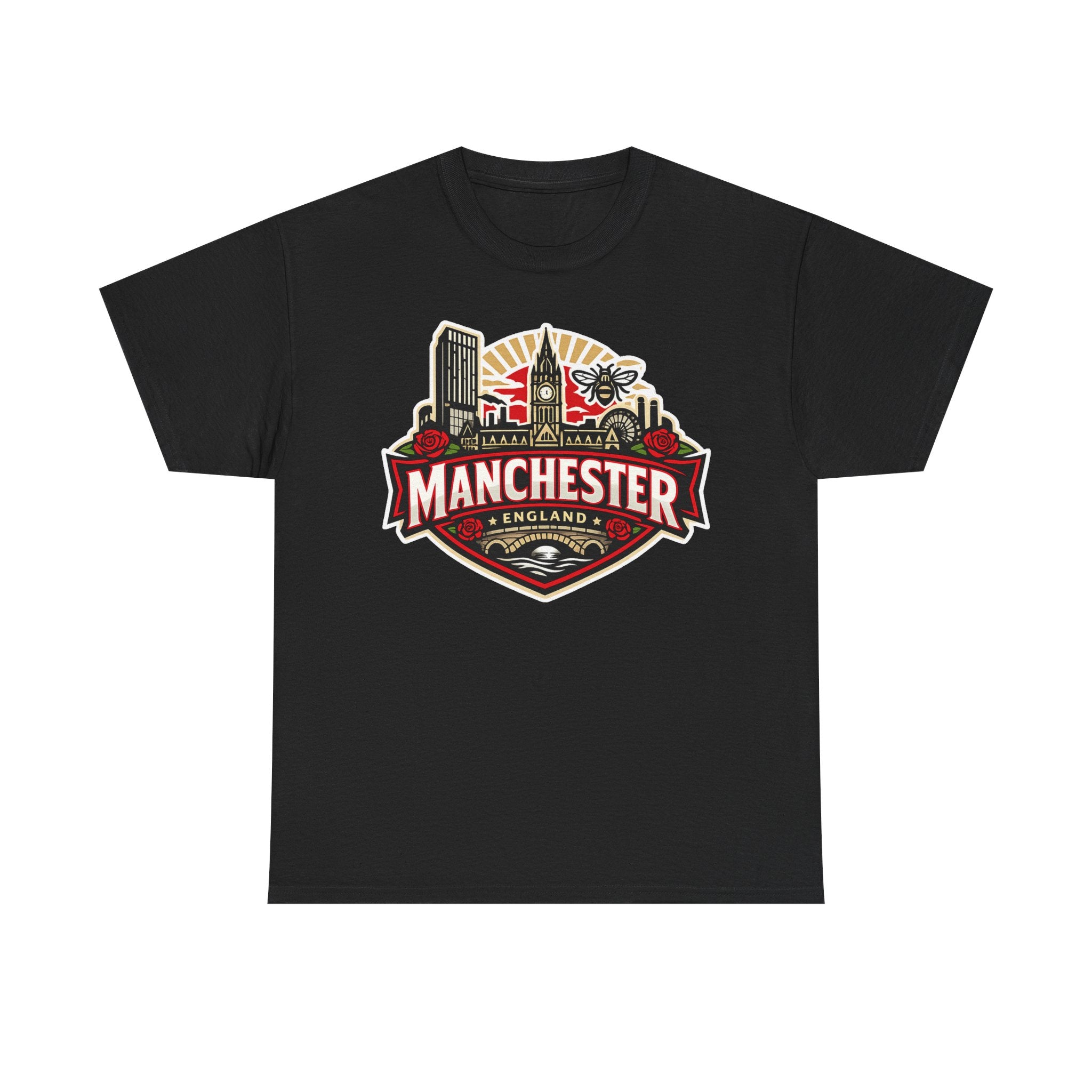 Manchester England Skyline T-Shirt — Vintage City Crest Tee