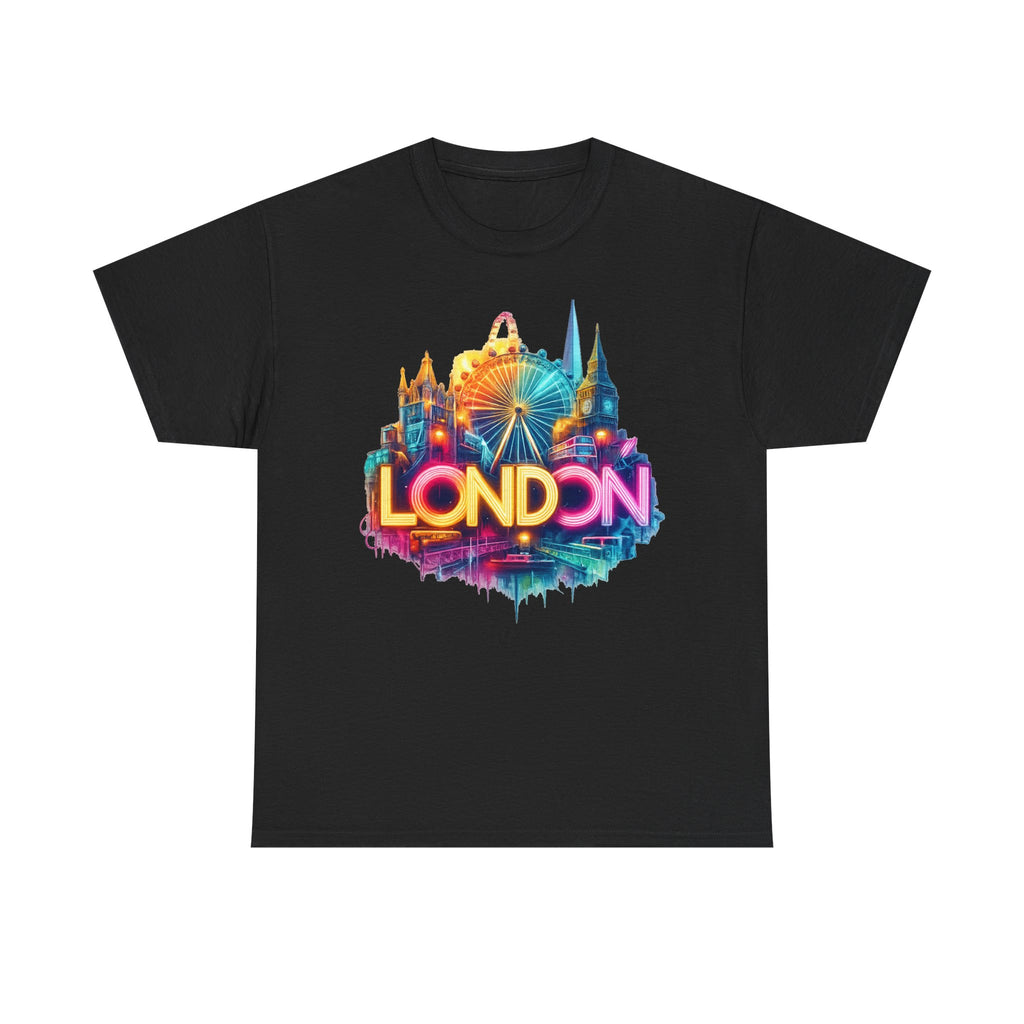 London Skyline Tee — Colorful Neon London Landmark T-Shirt