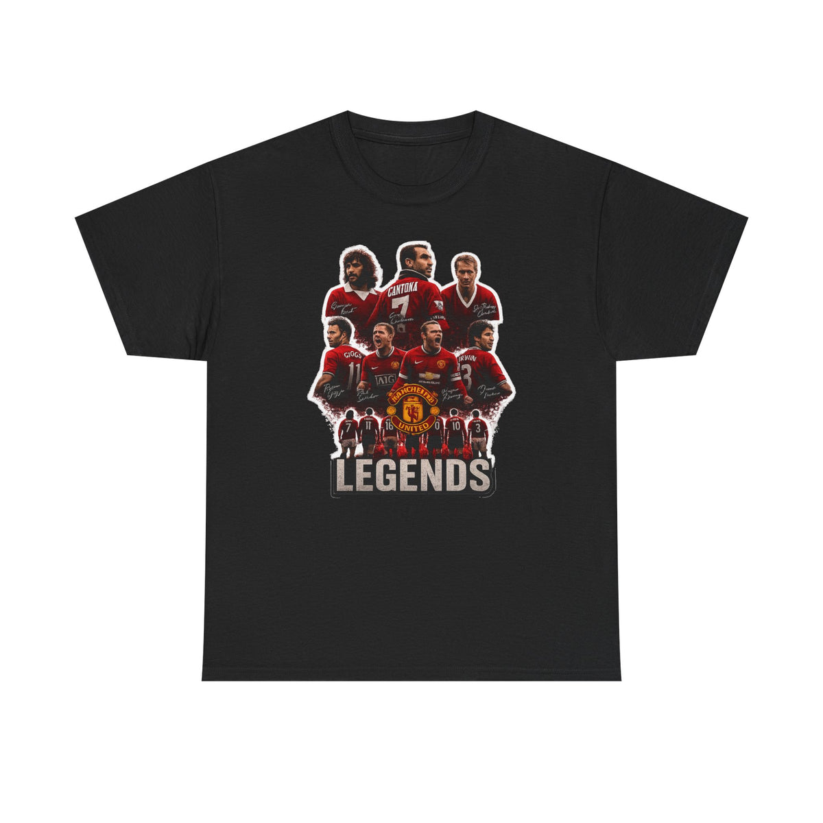 Manchester United Legends Football Team Tee — Retro Manchester United Players Graphic Shirt