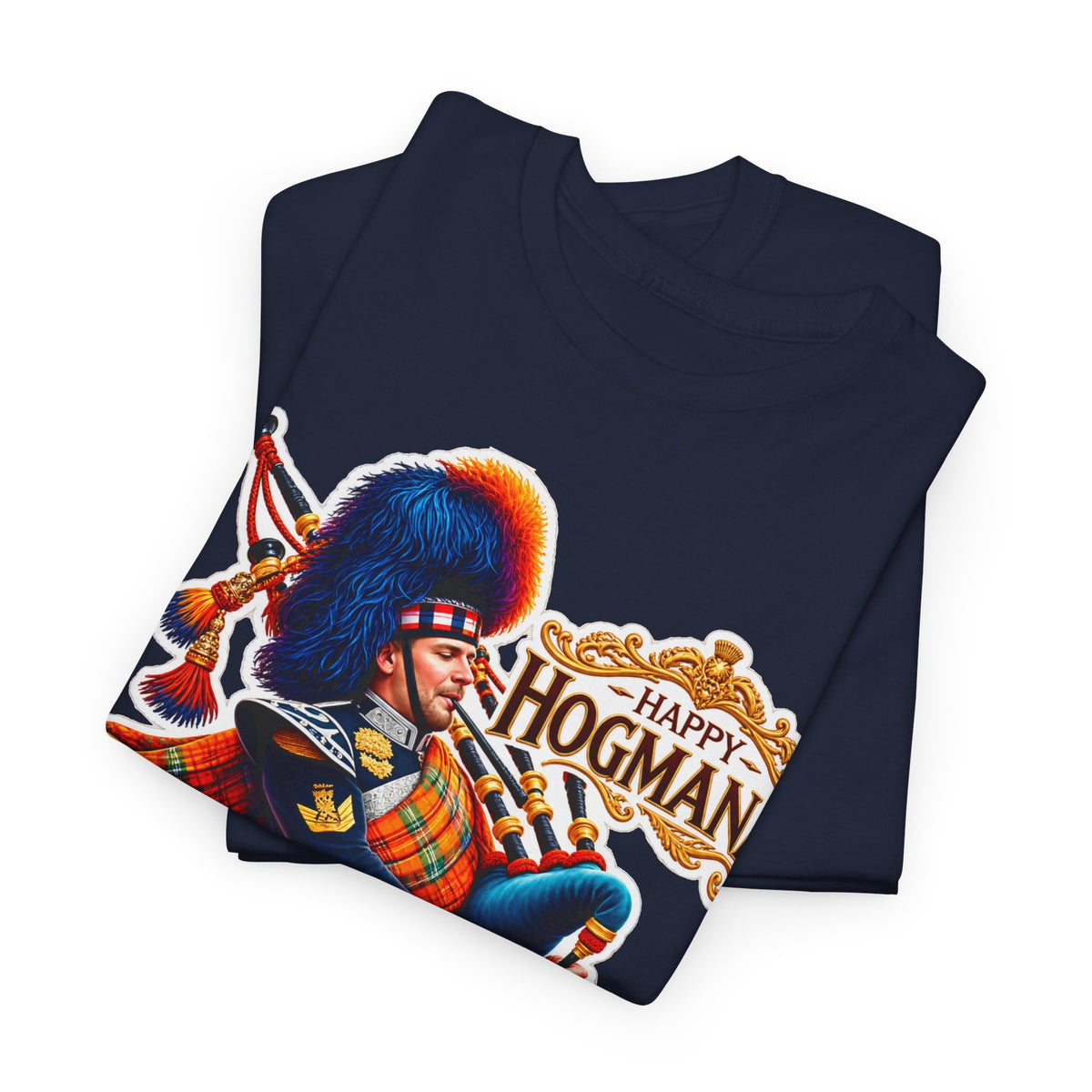 Hogmanay Bagpiper T‑Shirt — Happy Hogmanay Scottish New Year Tee