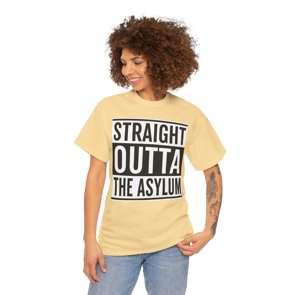 Straight Outta the Asylum T-Shirt – Graphic Statement Tee