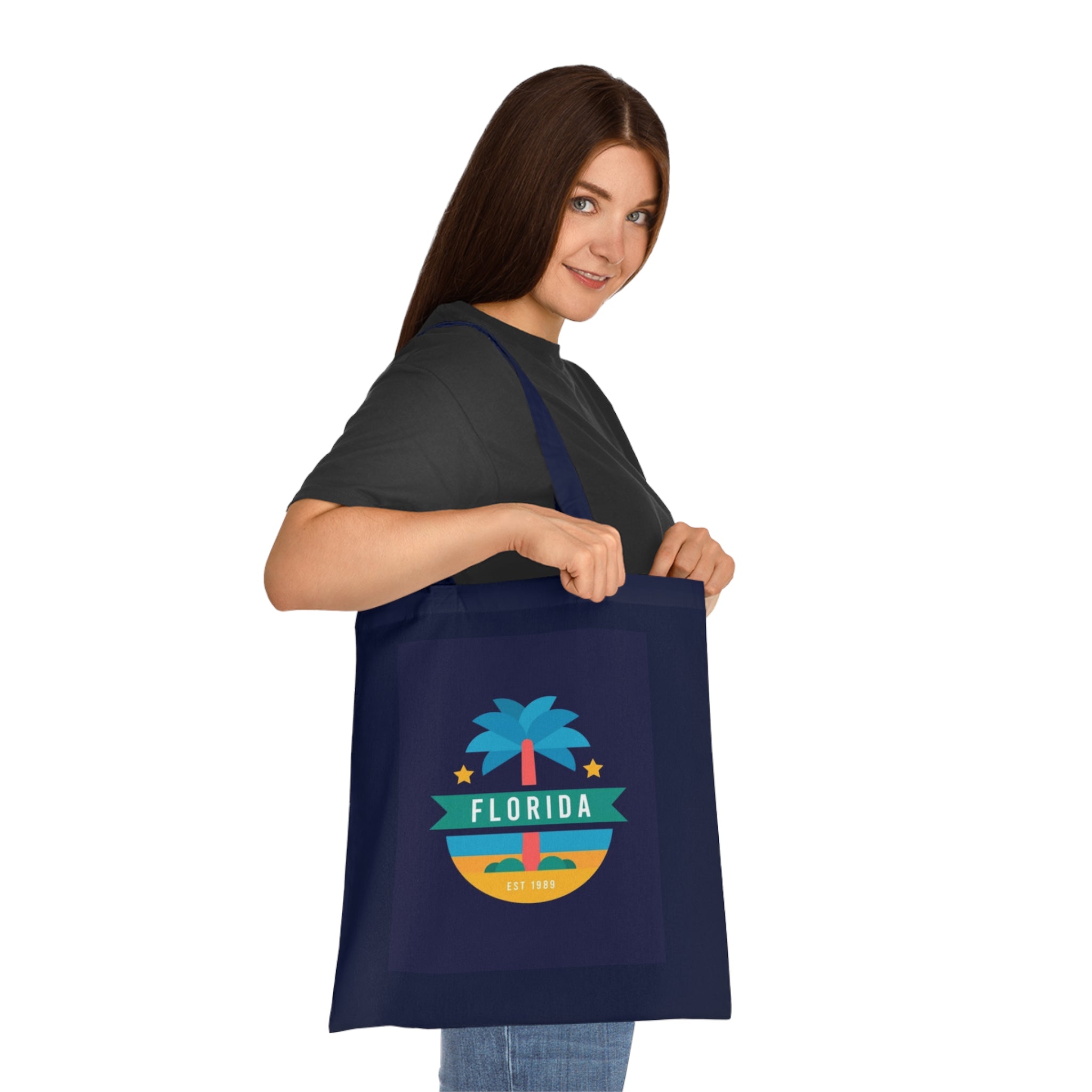 Florida Palm Beach Tote Bag – Retro State Travel Cotton Tote