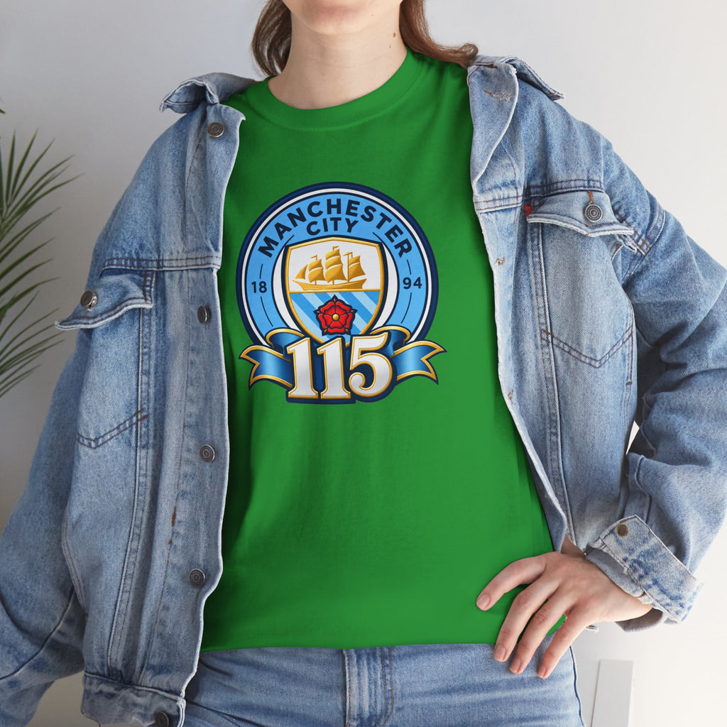 Manchester City 115th Crest Inspired Cotton T-Shirt