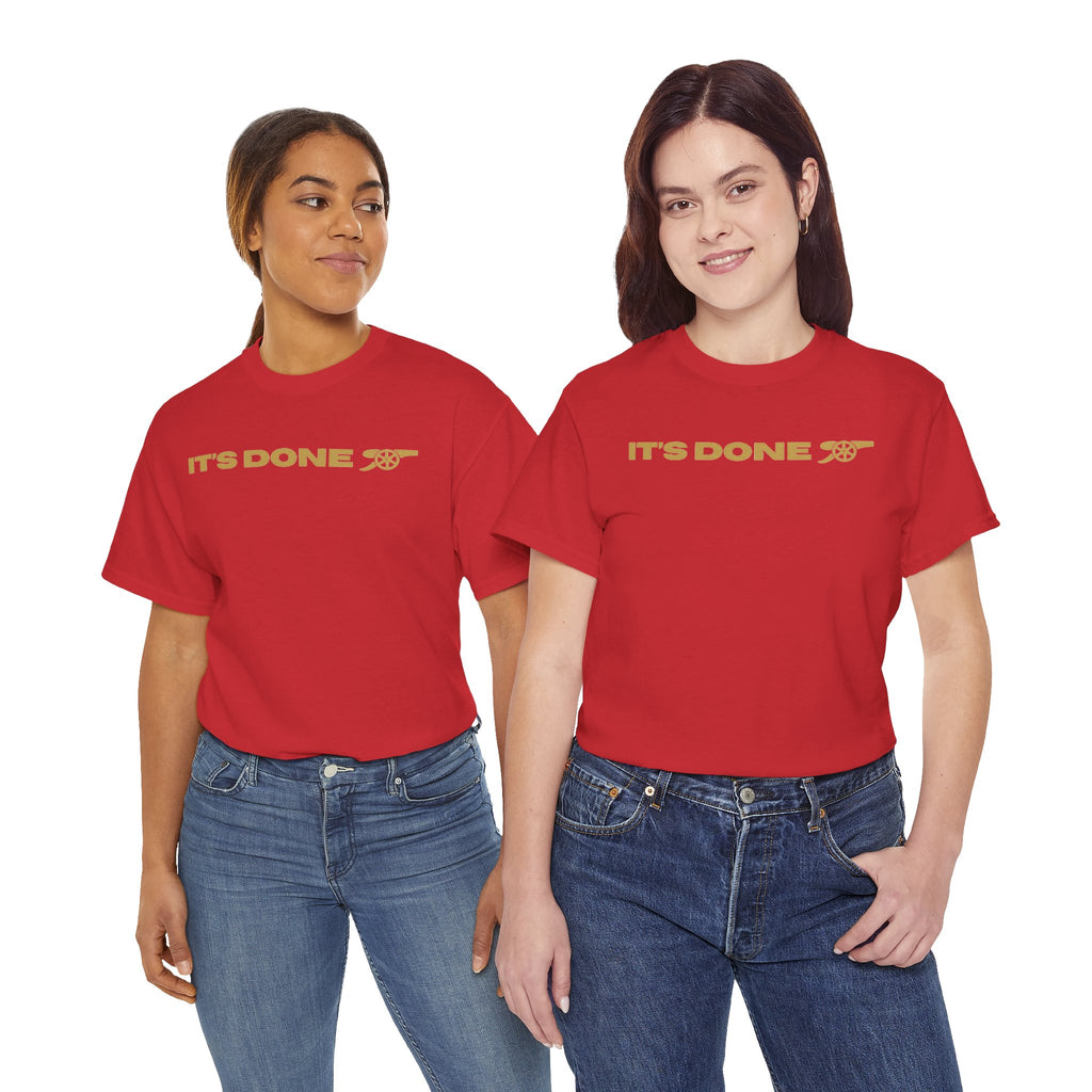 It's Done Arsenal Champions T-Shirt – Minimalist Gold Script Tee