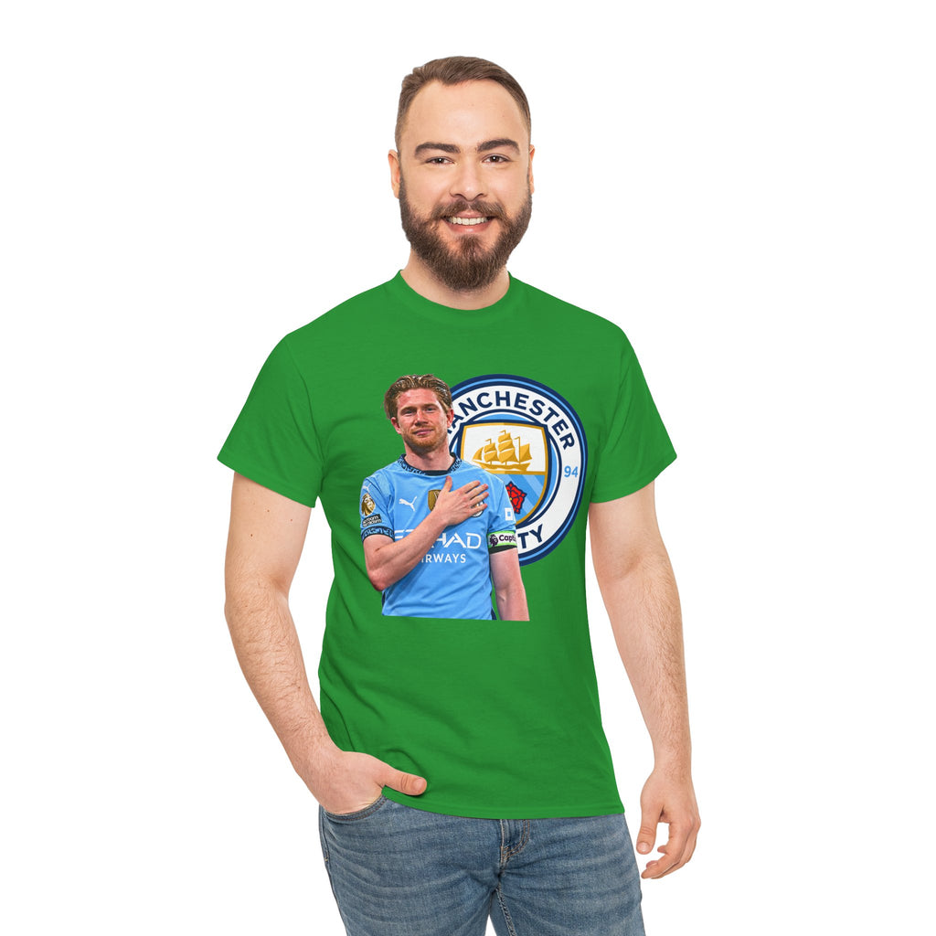 Kevin De Bruyne Manchester City Legend Cotton T-Shirt — Player Tribute Tee (Heart Badge Design)