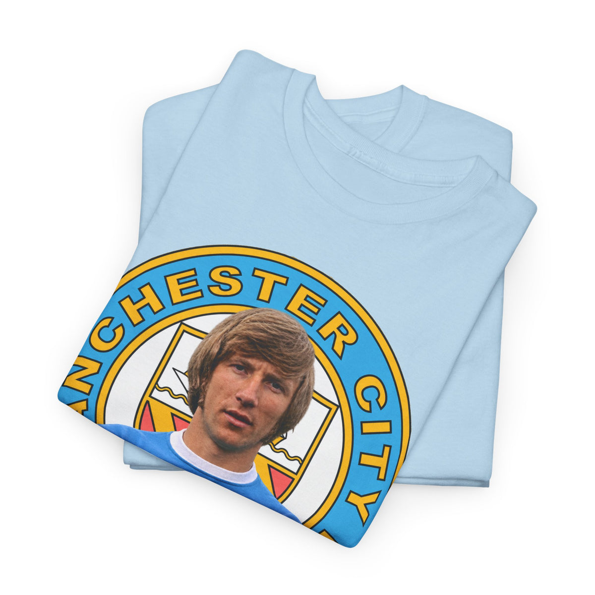 Colin Bell Manchester City Legend Cotton Tee — Retro Player Graphic