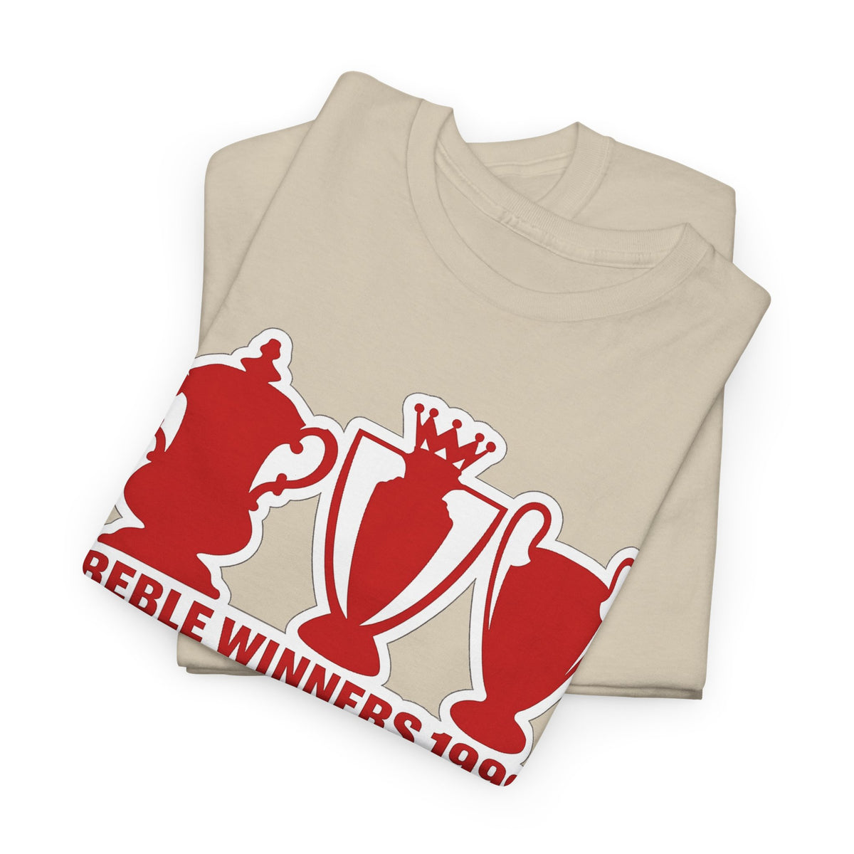 Manchester United Treble Winners 1999 Trophy Graphic Cotton T-Shirt