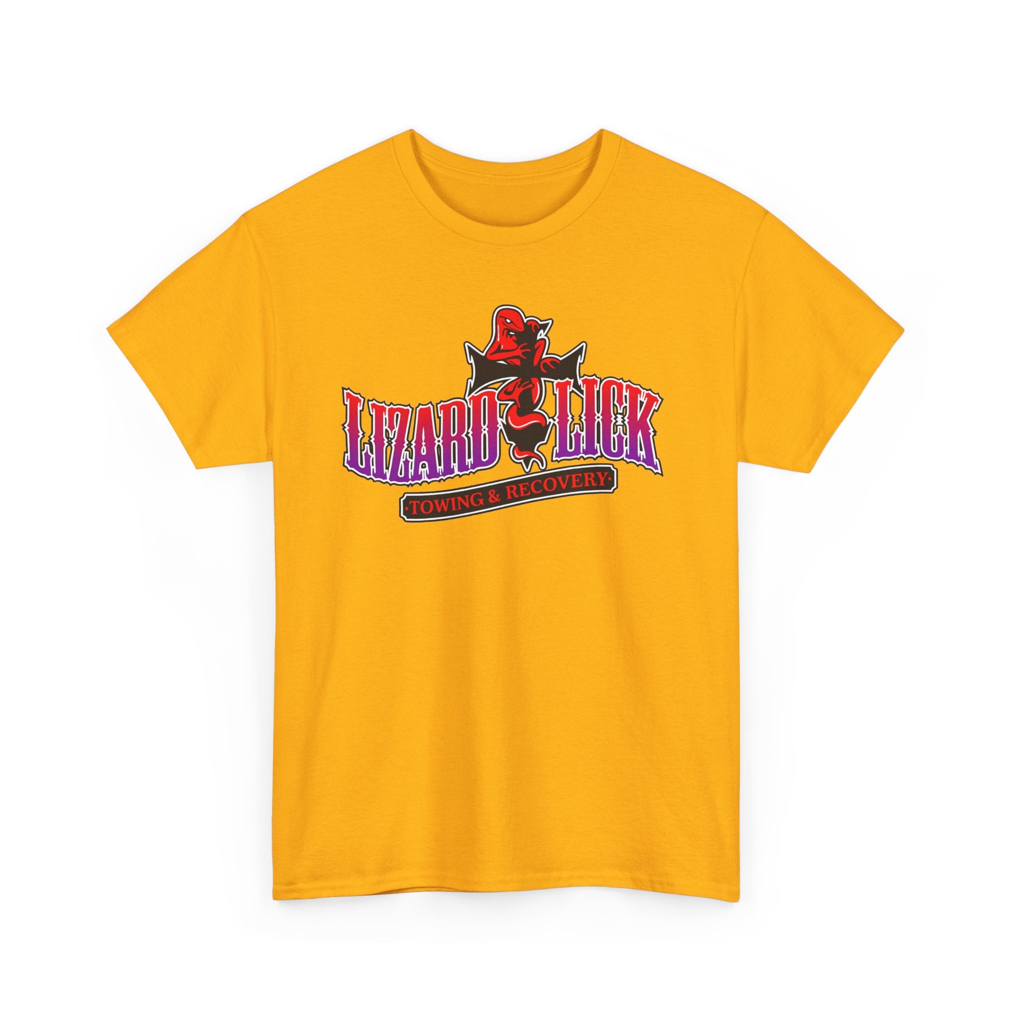 Lizard Lick T-Shirt — Retro Neon Logo Tee with Lizard & Cowboy Graphic